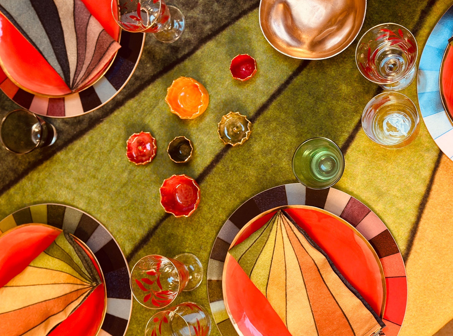 S&B x John Derian 'Colour Wheel' Linen Napkin, 50x50cm