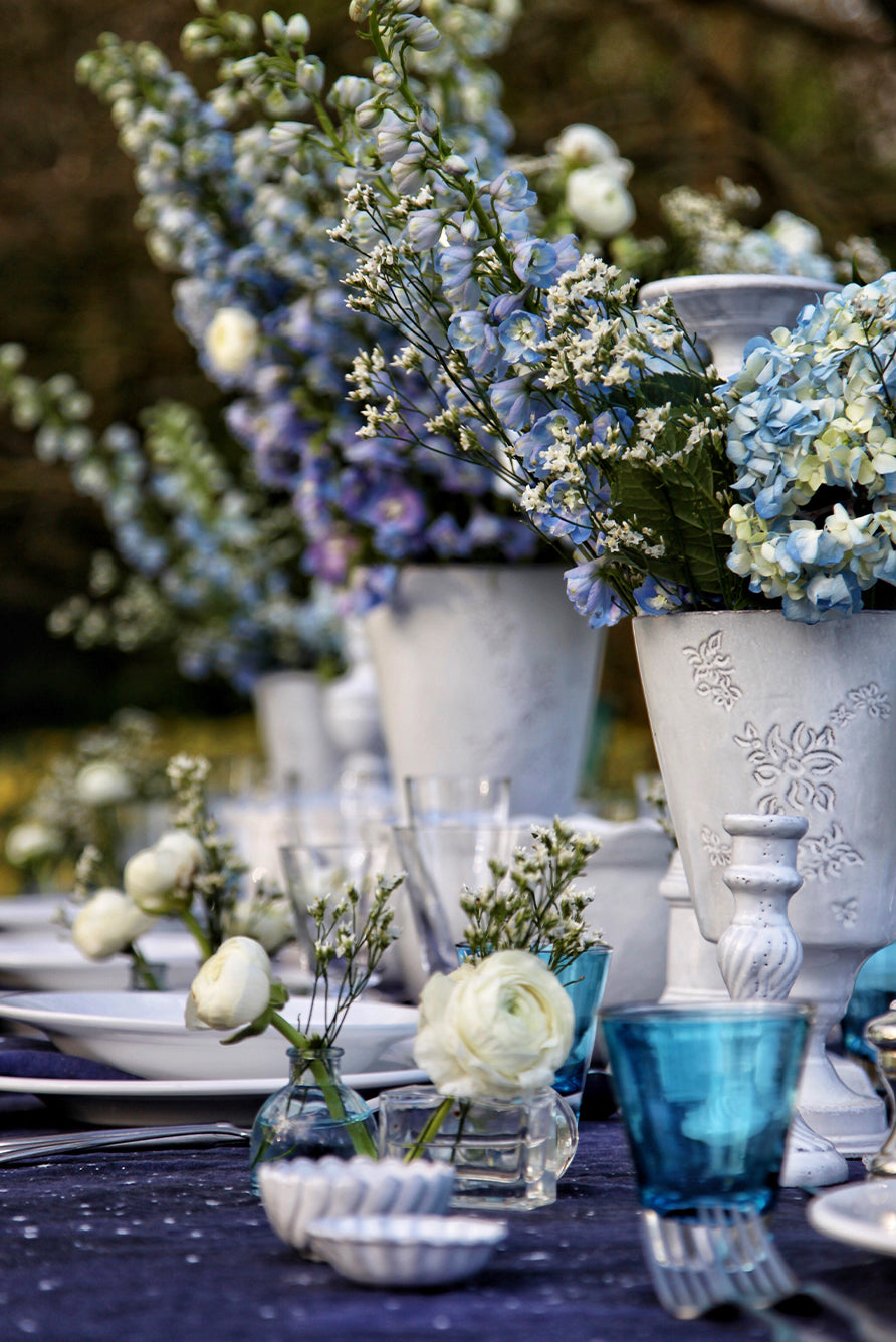 Constellation Linen Tablecloth in Cosmic Blue