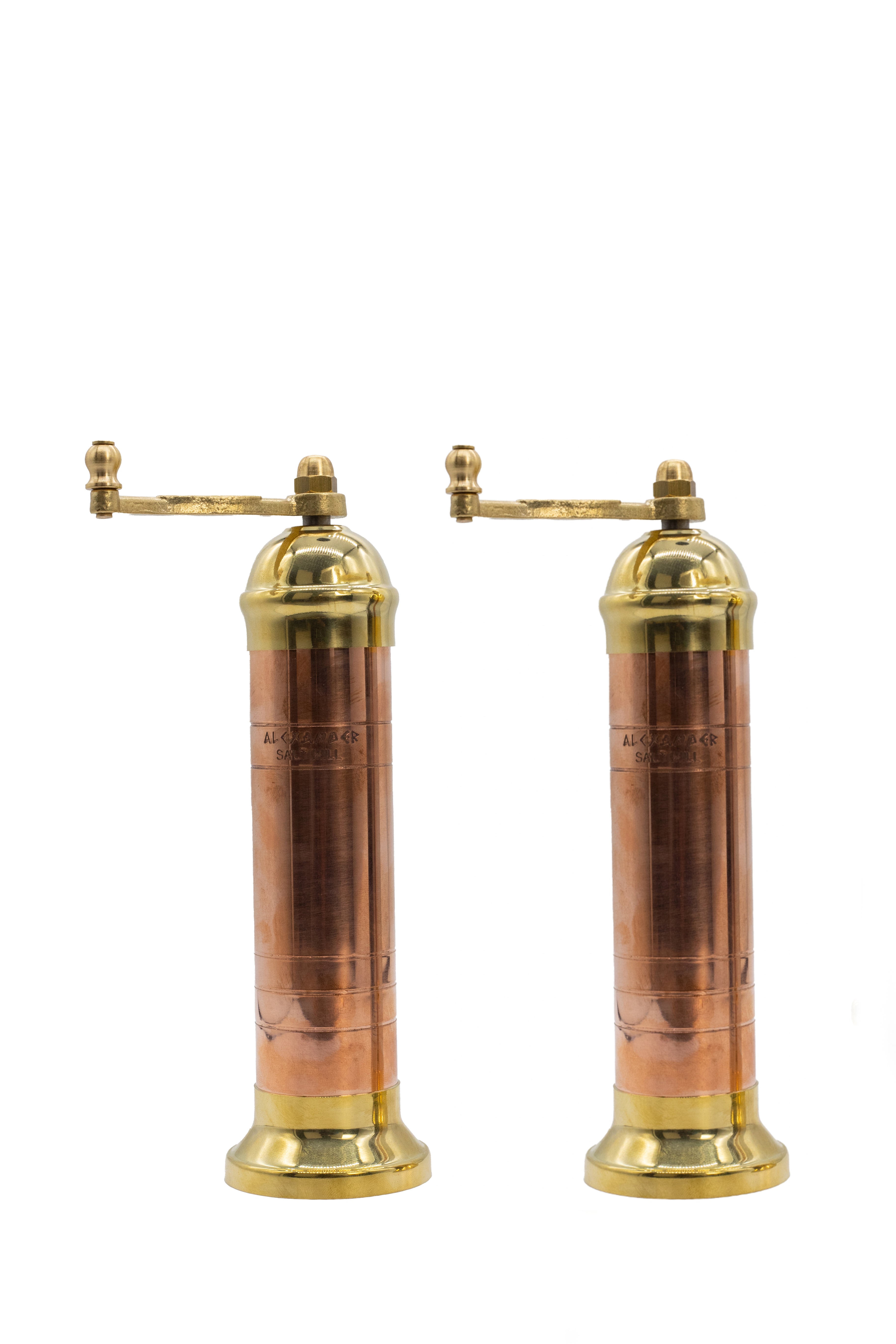Atlas Polished Copper & Brass Salt & Pepper Mills, 20.5cm