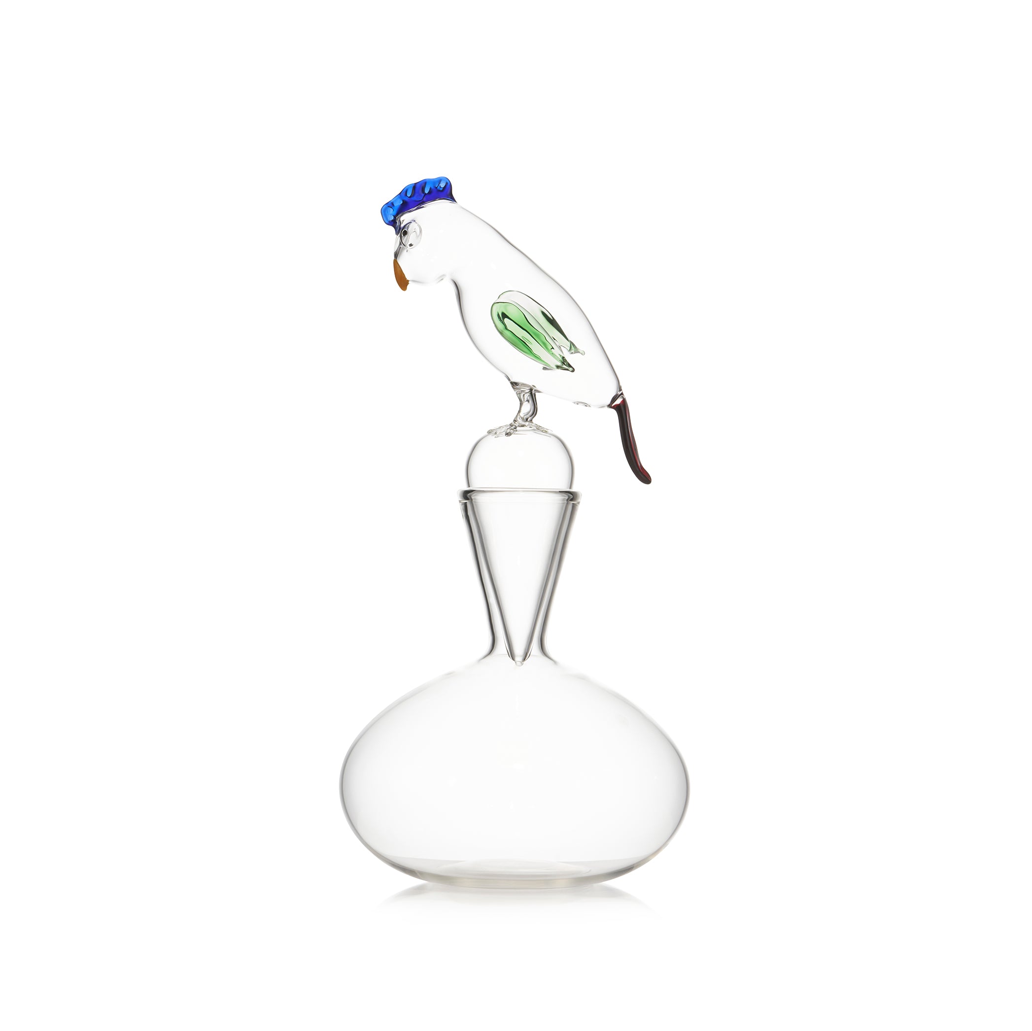 Handblown Glass Cork Are Bird Decanter, 36cm