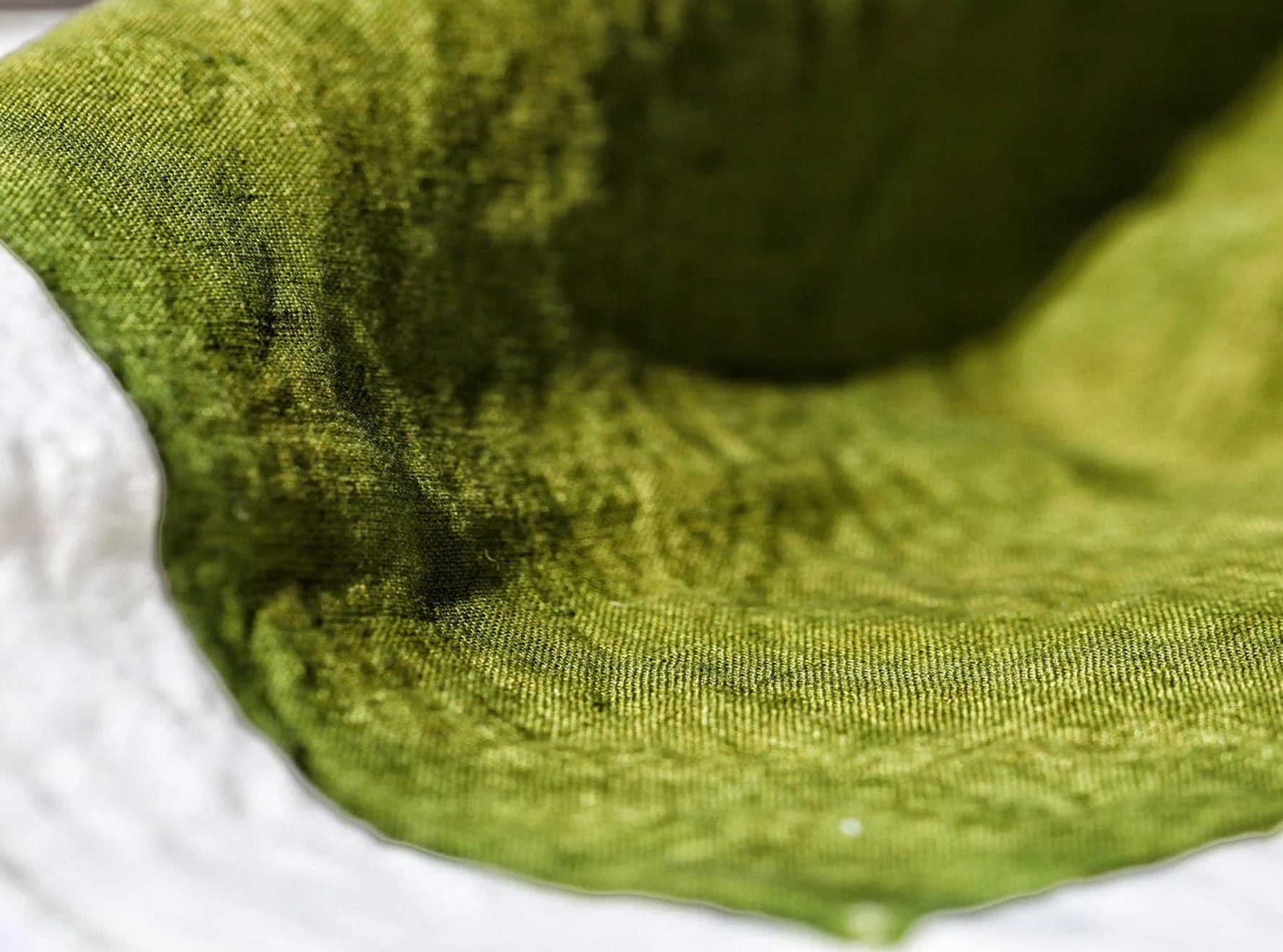 'Full Field' Linen Napkin in Avocado Green, 50x50cm