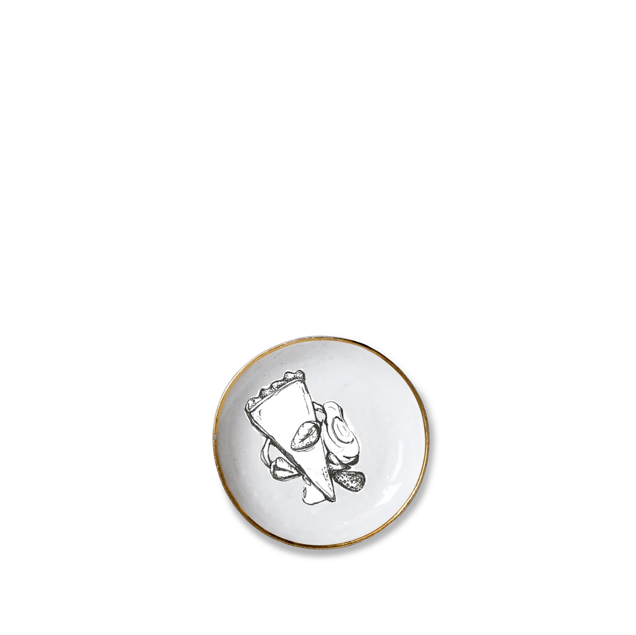 Crésus Side Plate with Gold Rim by Astier de Villatte, 19cm