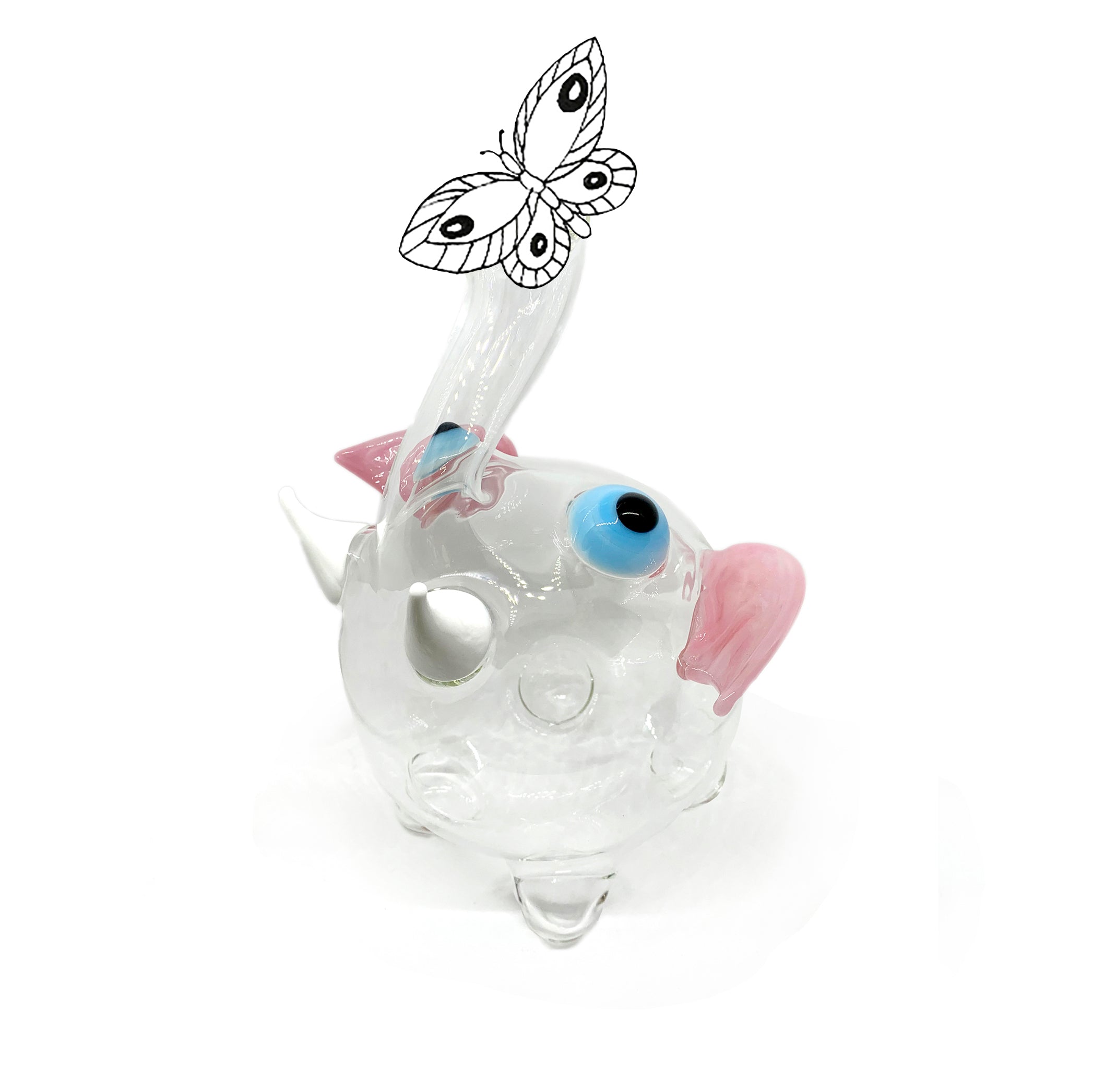 Handblown Glass Dumbo Decanter, 30cm