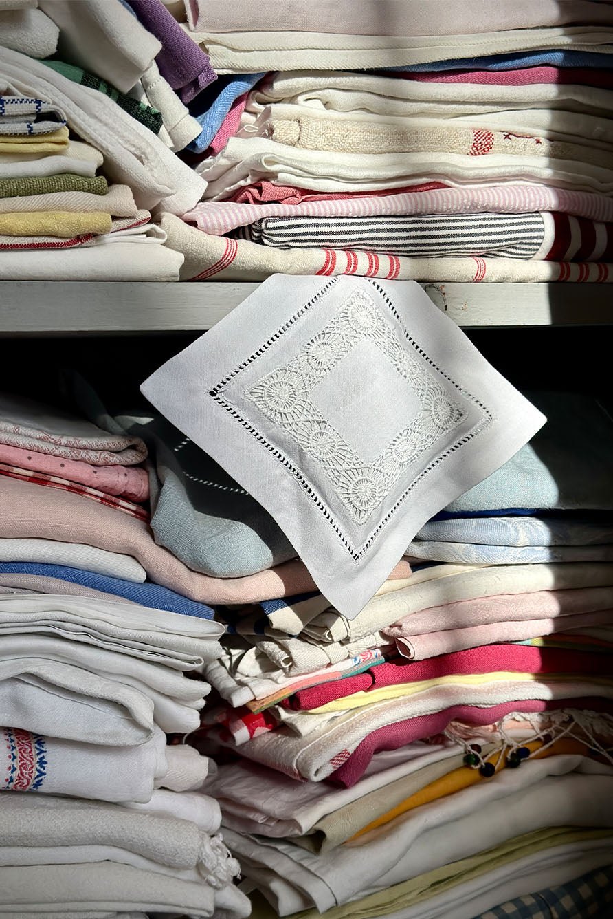 Embroidered Square Lace Cotton Lavender Sachet 