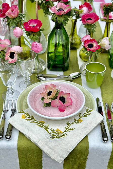 Embroidered Fennel Flower Linen Napkin, 50x50cm