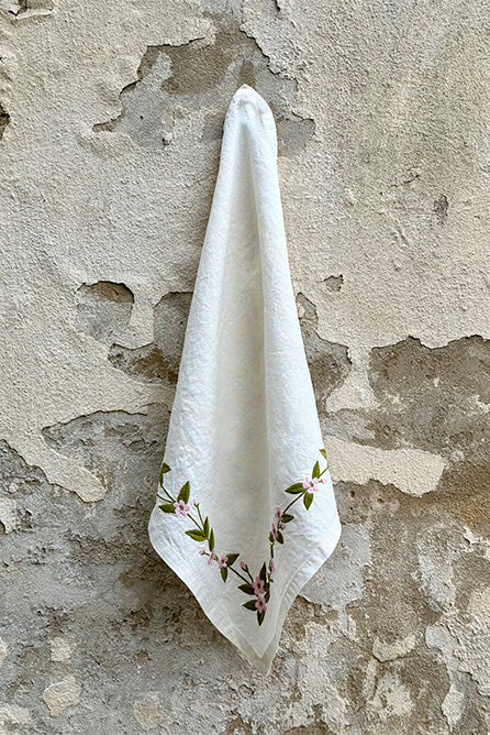 Embroidered Fennel Flower Linen Napkin, 50x50cm