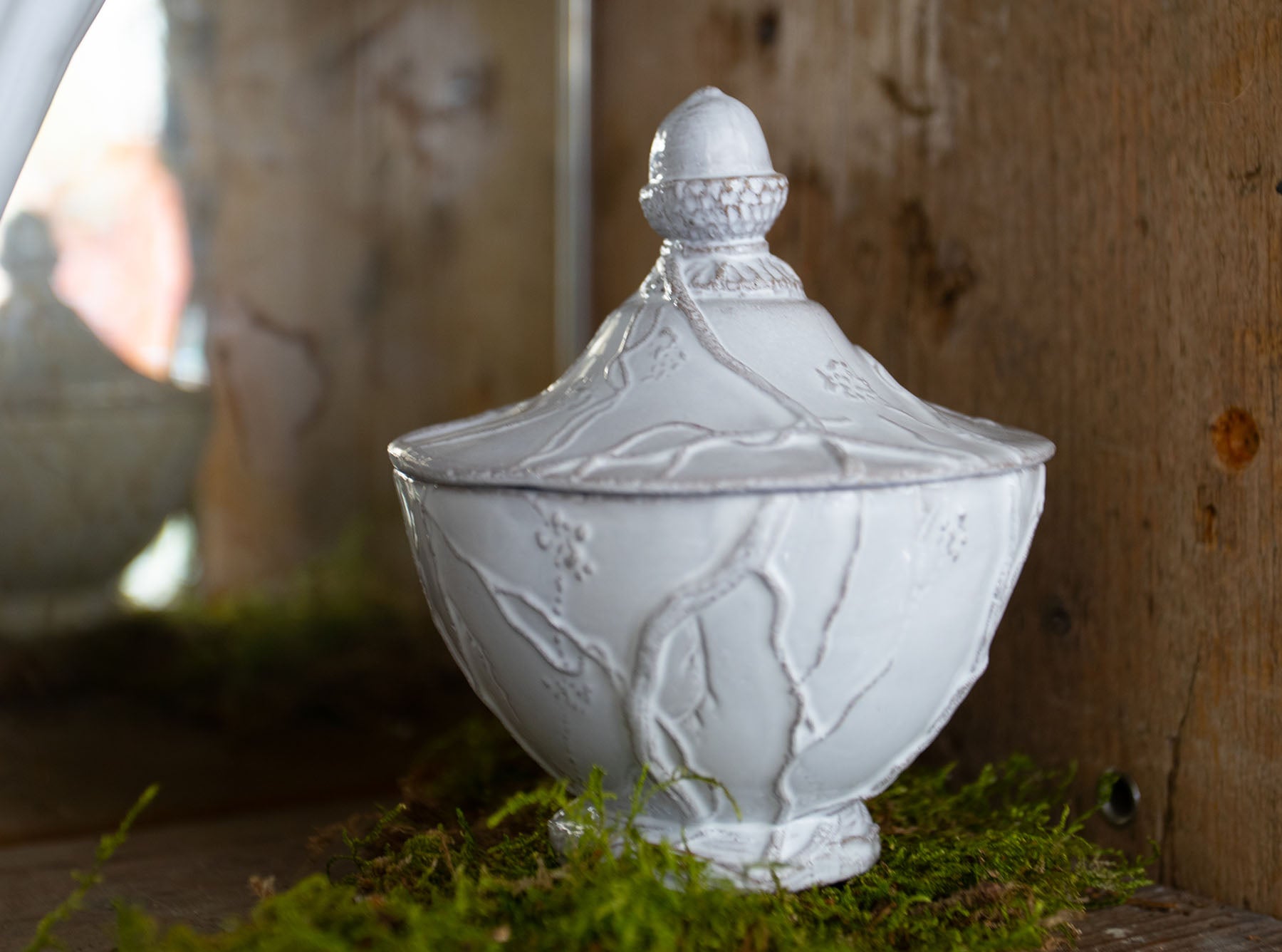 Eva Climbing Branches Sugar Bowl by Astier de Villatte, 10 x 10 x 12cm