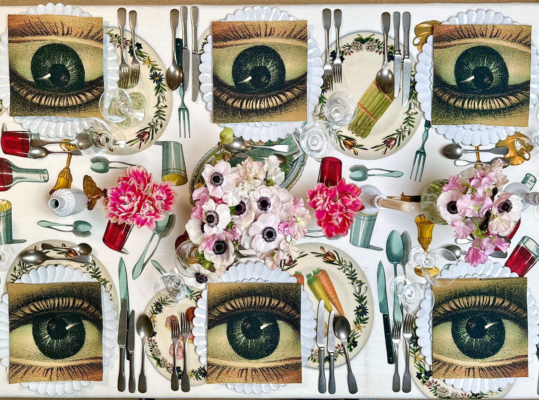 S&B x John Derian 'Eye' Linen Napkin, 50x50cm