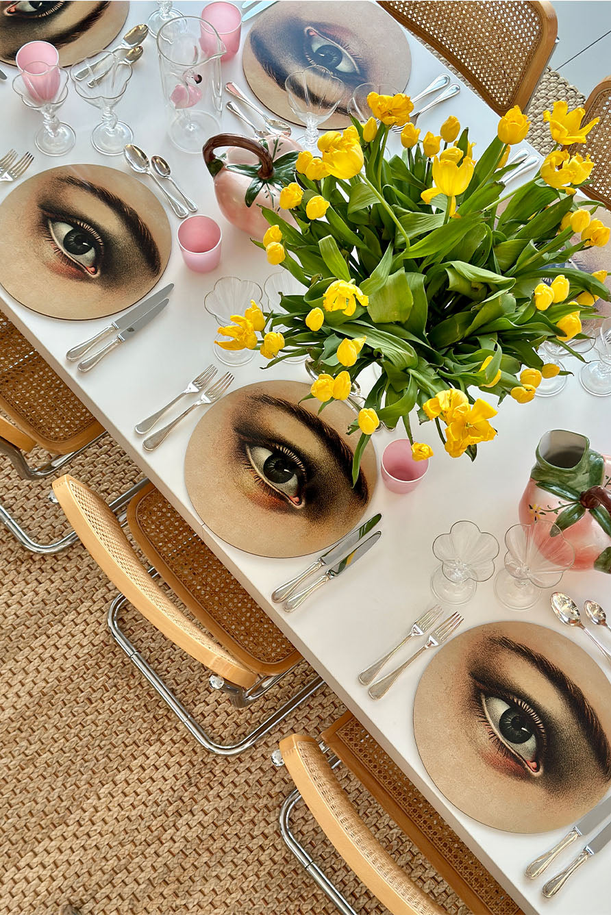 S&B x John Derian 'Eye' Round Cork-Backed Placemat, 34cm