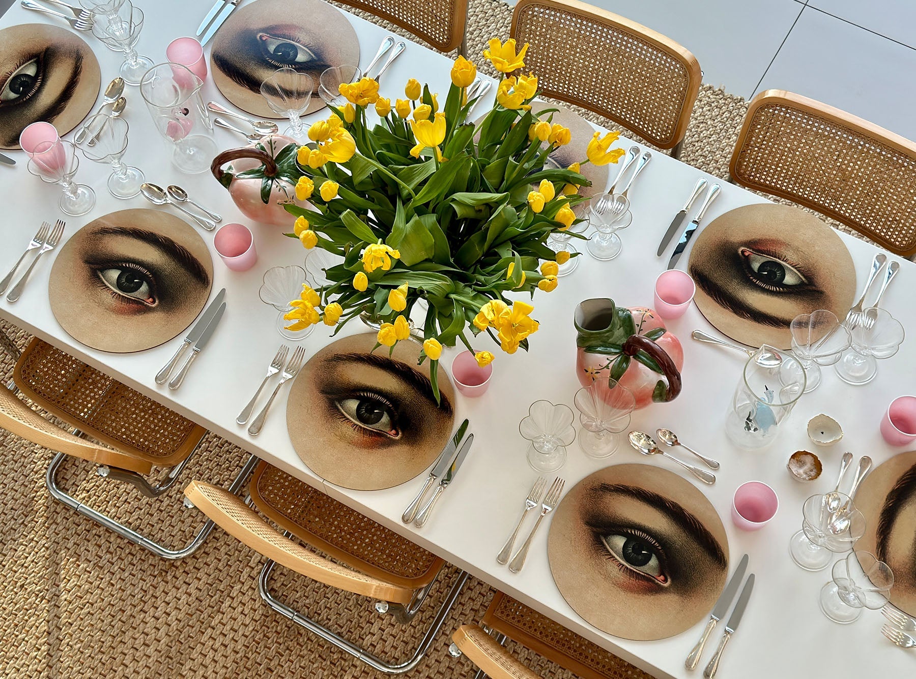 S&B x John Derian 'Eye' Round Cork-Backed Placemat, 34cm