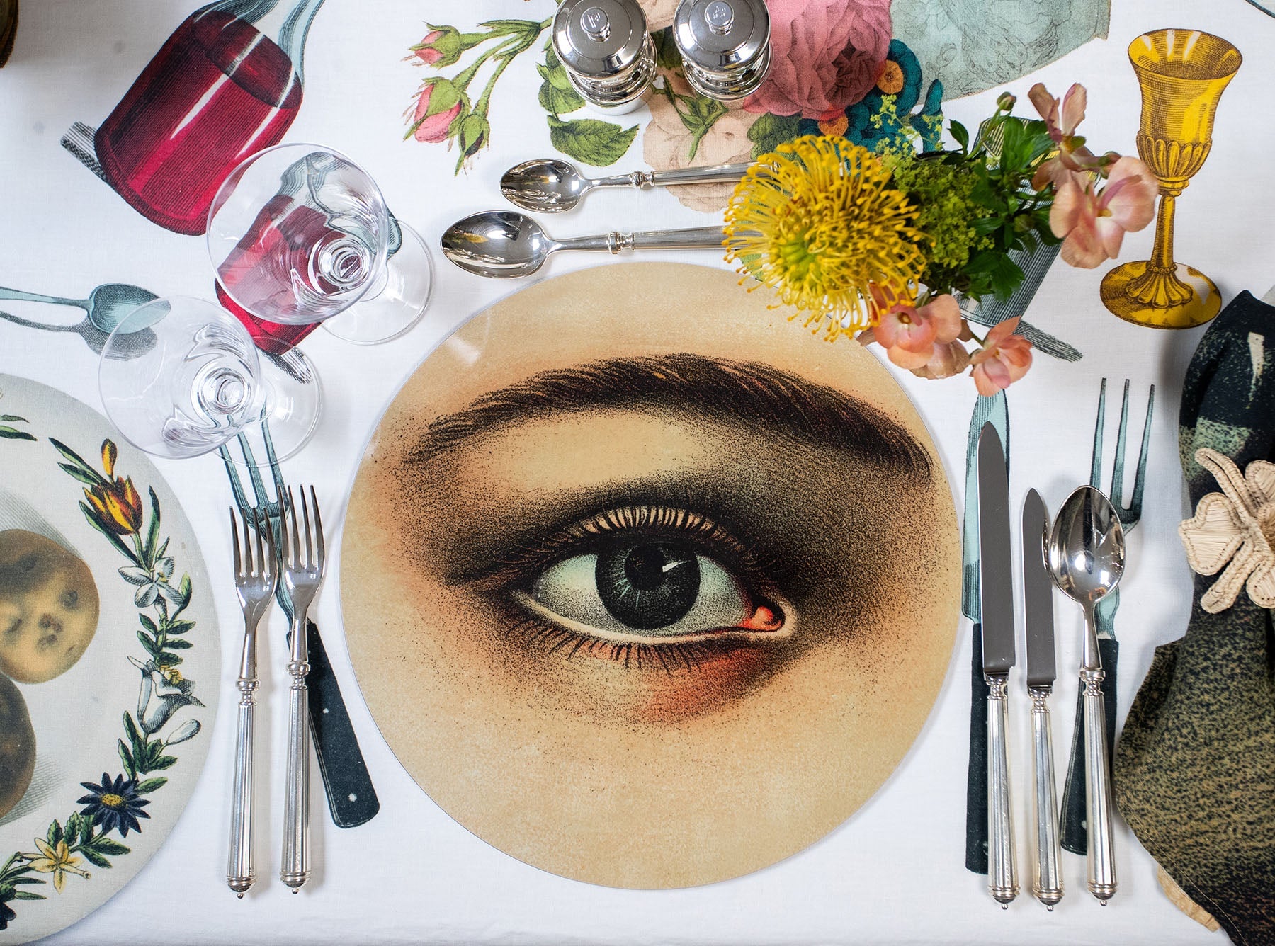 S&B x John Derian 'Eye' Round Cork-Backed Placemat, 34cm