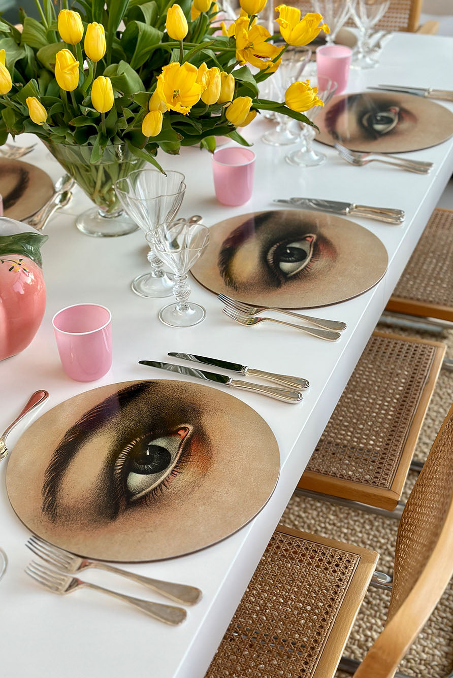 S&B x John Derian 'Eye' Round Cork-Backed Placemat, 34cm