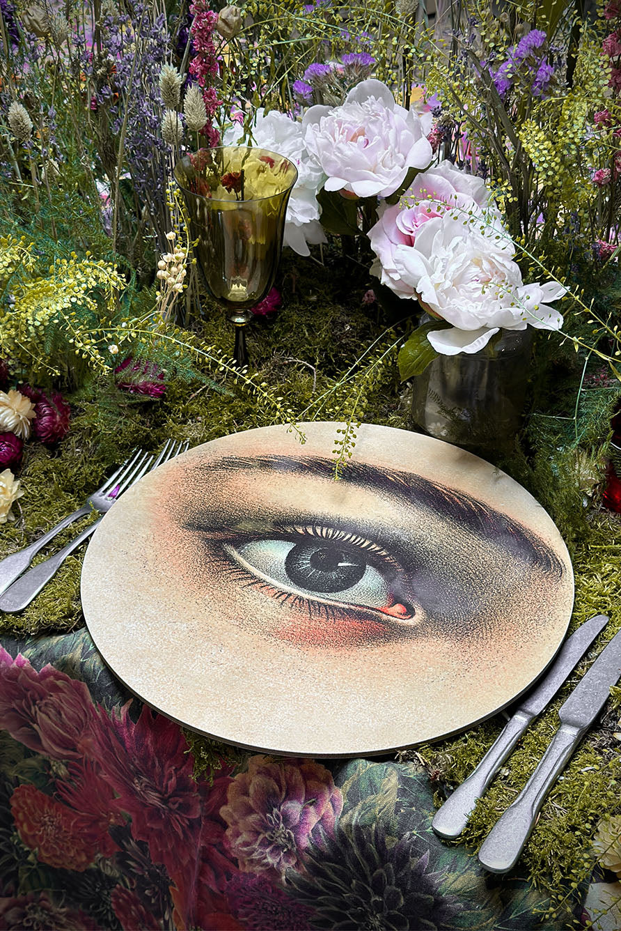 S&B x John Derian 'Eye' Round Cork-Backed Placemat, 34cm