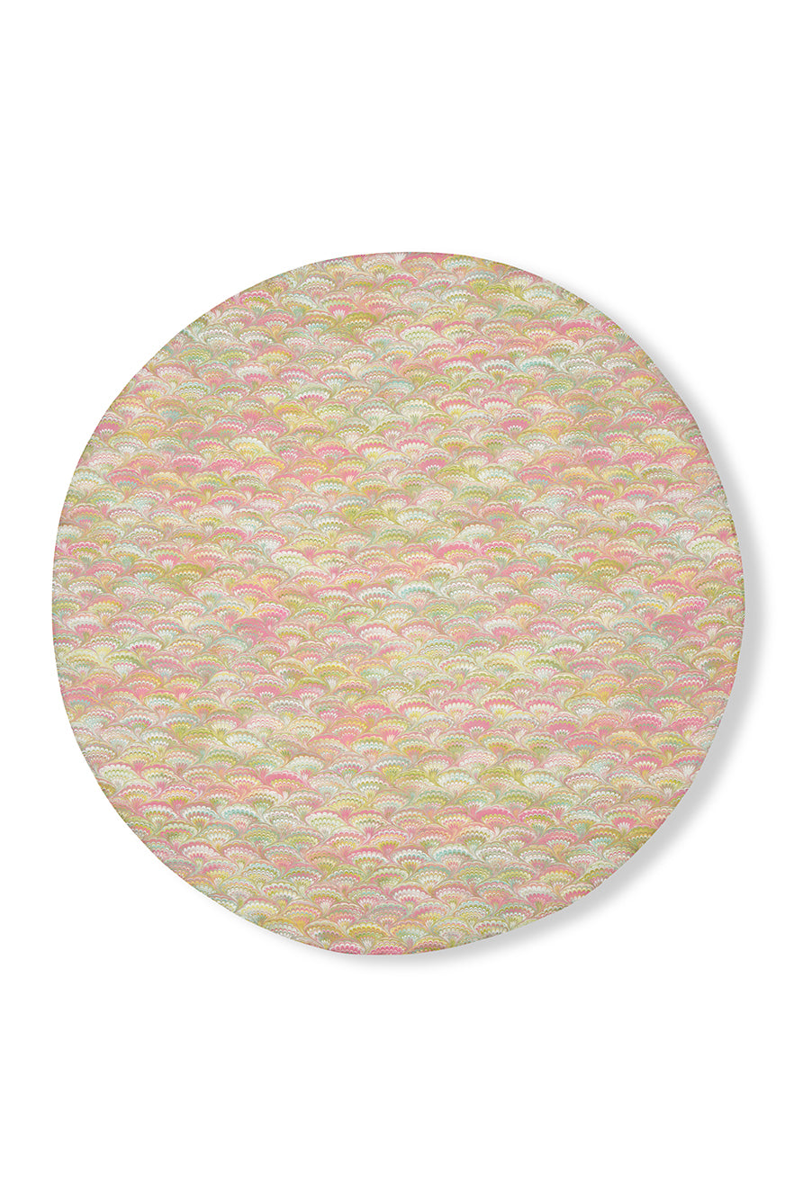 S&B 'Marble Fan' Round Occasional Linen Tablecloth, 165cm