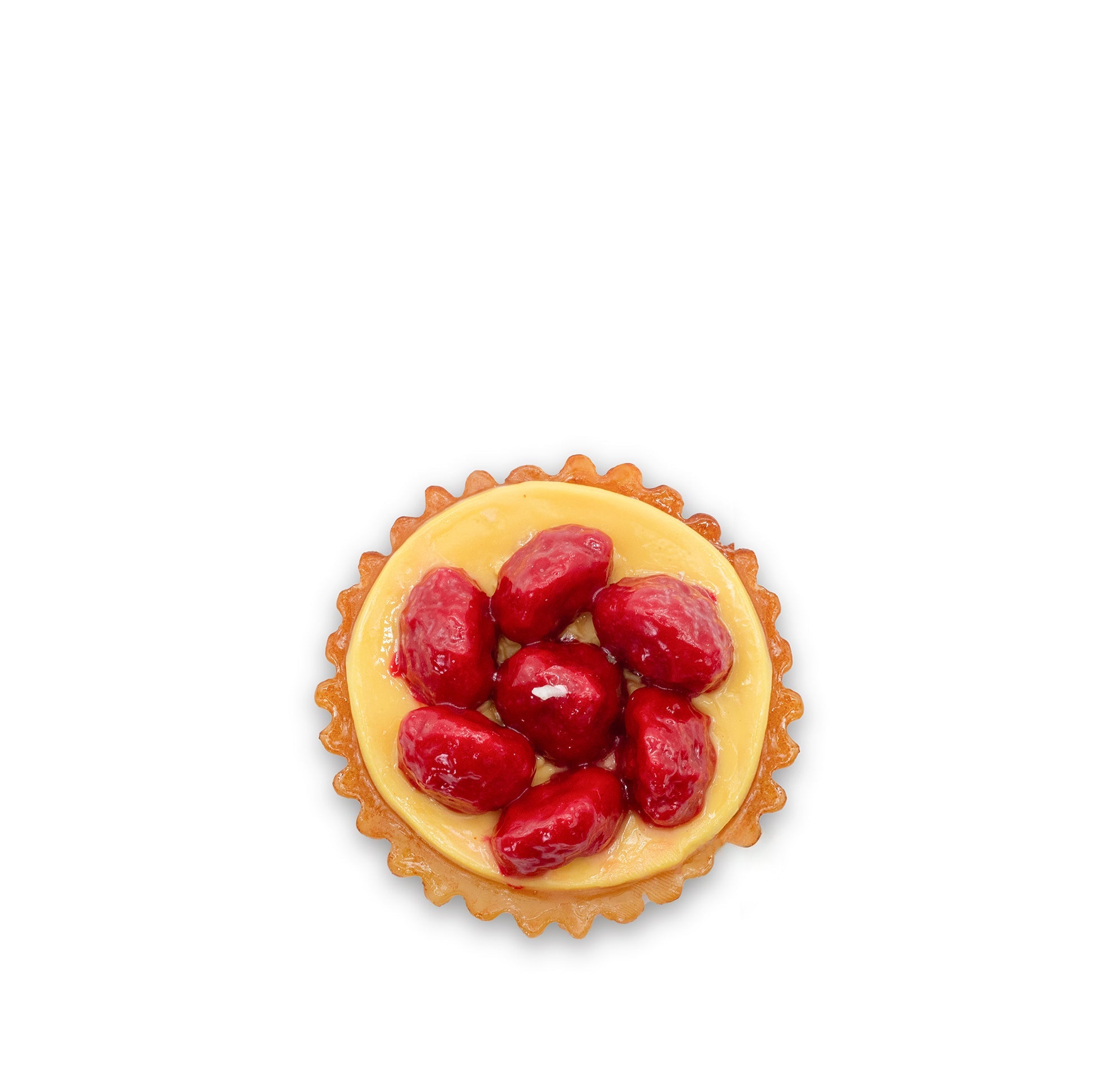 Small Strawberry Tart Decorative Candle, 11cm