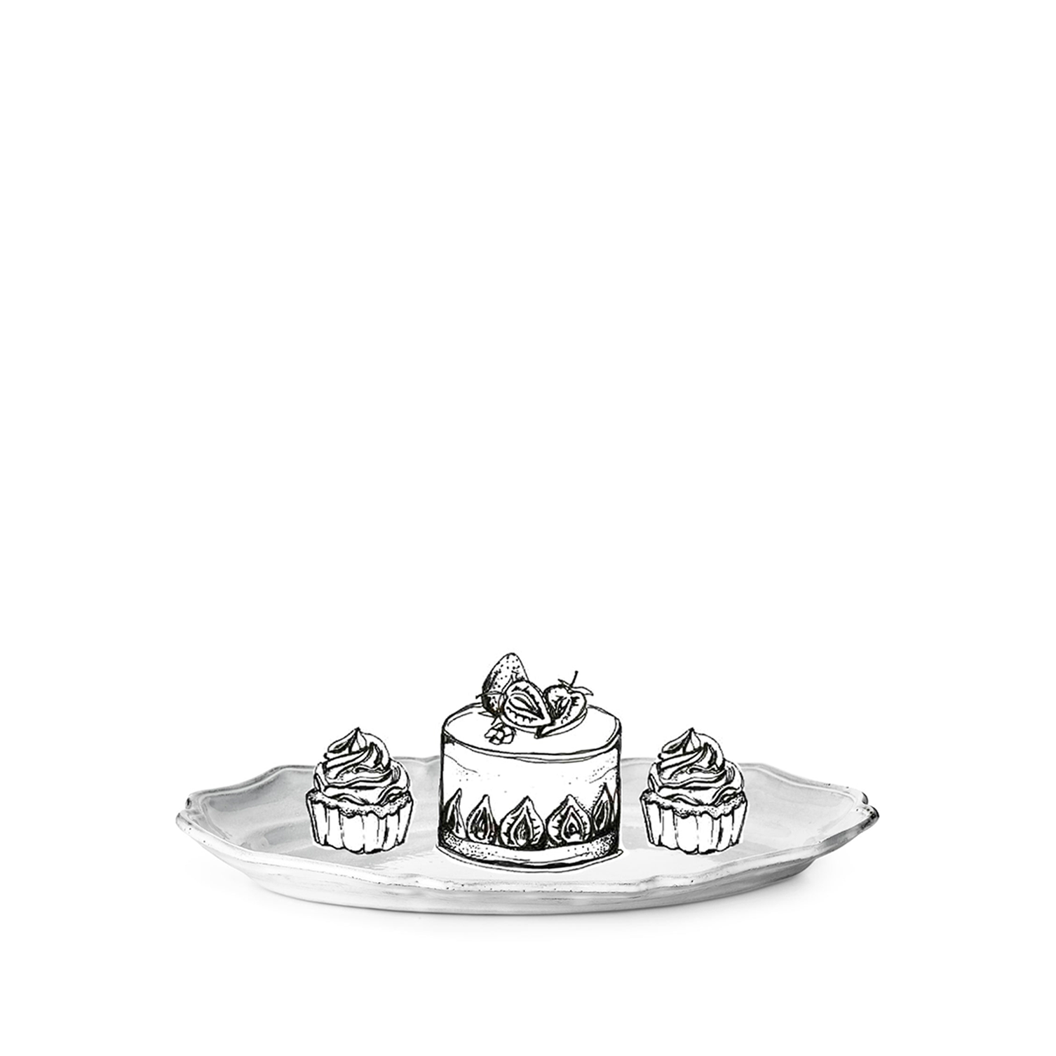 Deep Oval Platter by Astier de Villatte, 42cm