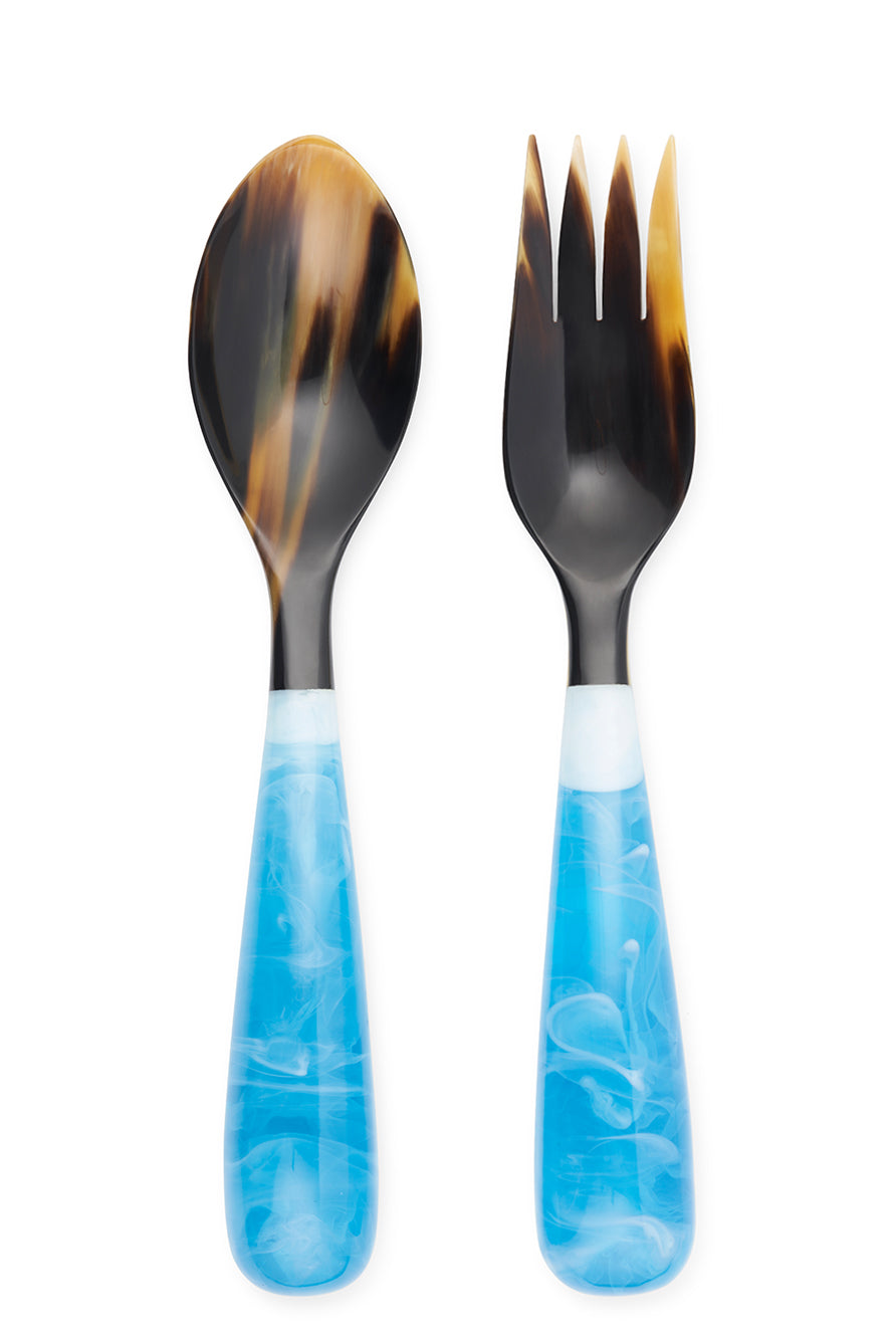 Pair of Resin Salad Servers in Ice Blue, 33cm