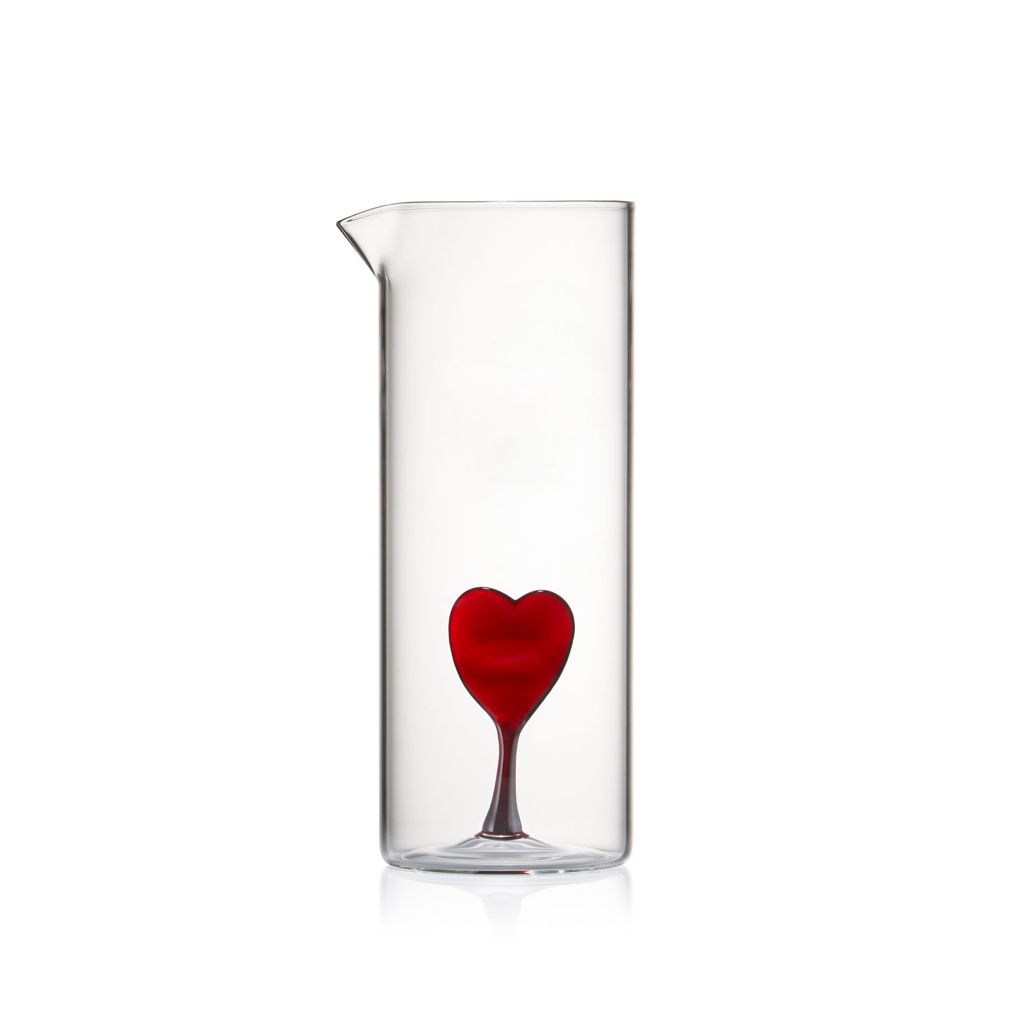 Handblown Murano Glass Floating Heart Carafe, 23cm