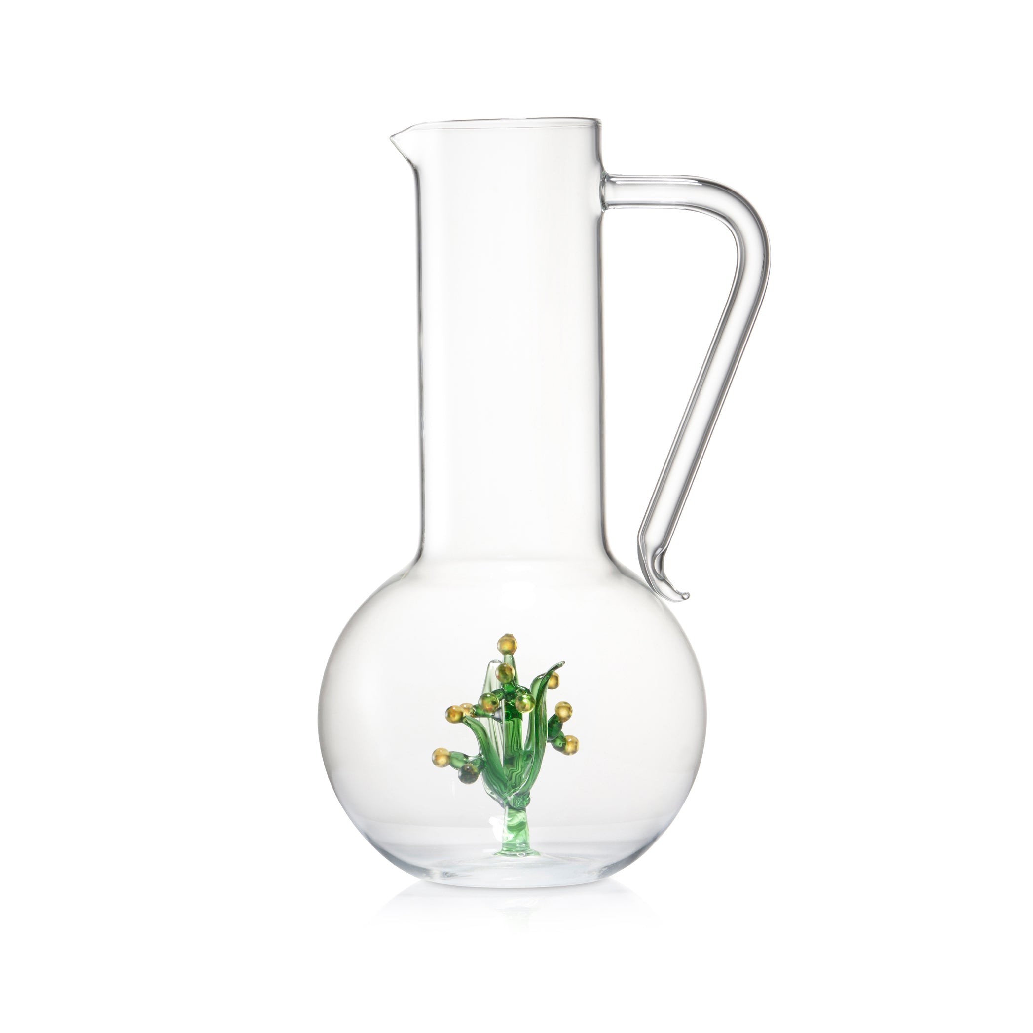Handblown Glass Flower Power Jug