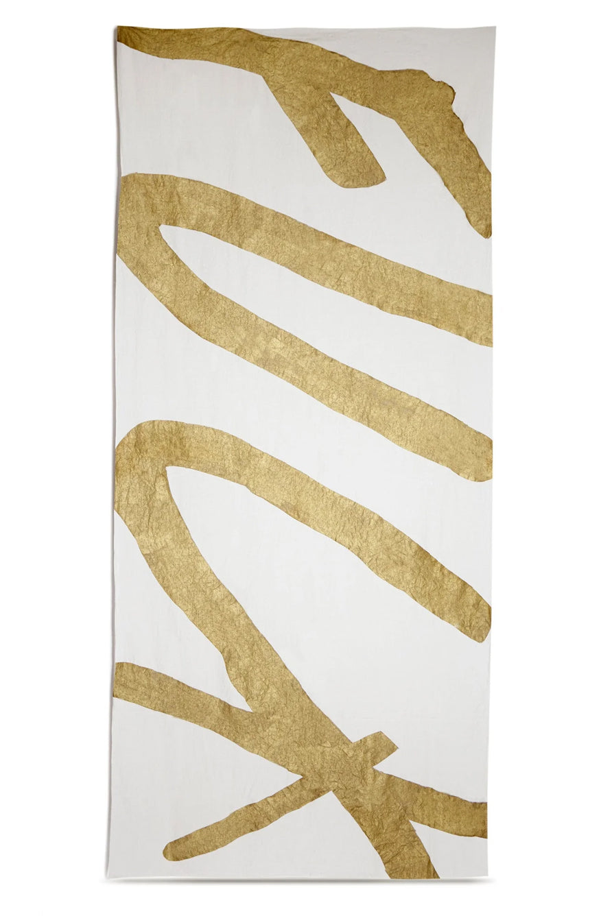 'Fuck' Word Linen Tablecloth in Gold