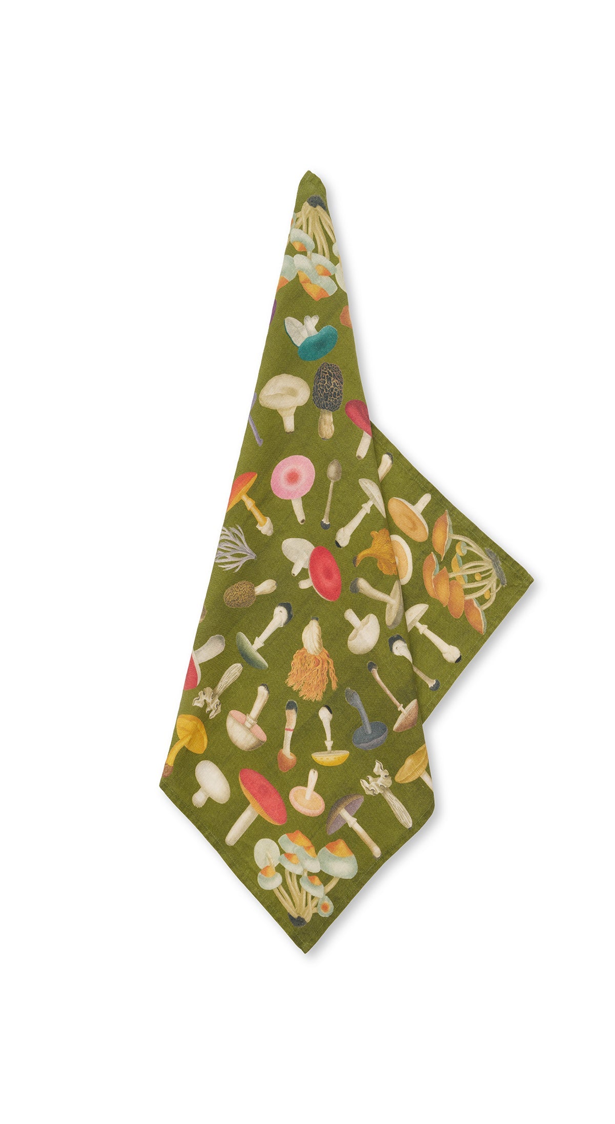 S&B x John Derian Green 'Fungi' Linen Napkin, 50x50cm