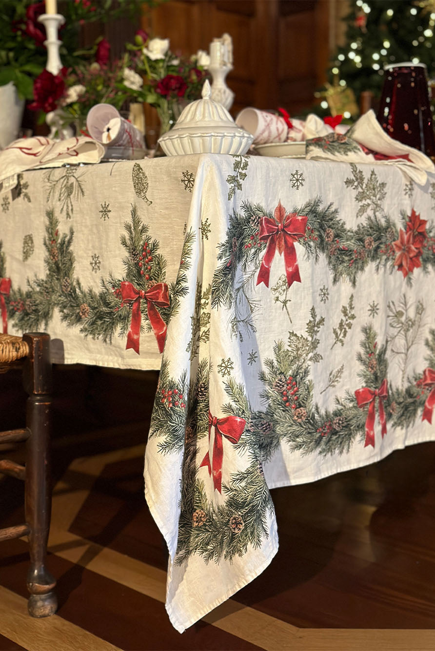 'Garland' Linen Tablecloth