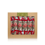 Christmas Crackers with 'Garland' Print and Red Velvet Bows (UK ONLY)