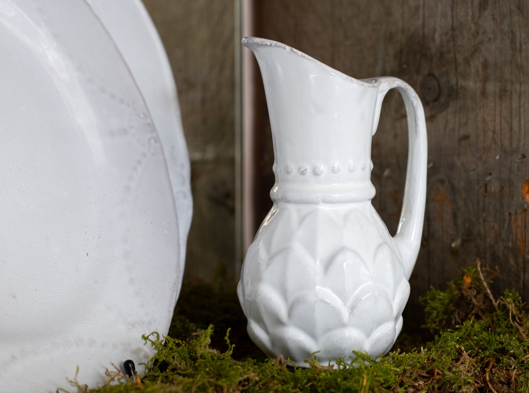 Small Gedeon Artichoke Water Pitcher by Astier de Villatte, 9 x 6.5 x 13cm