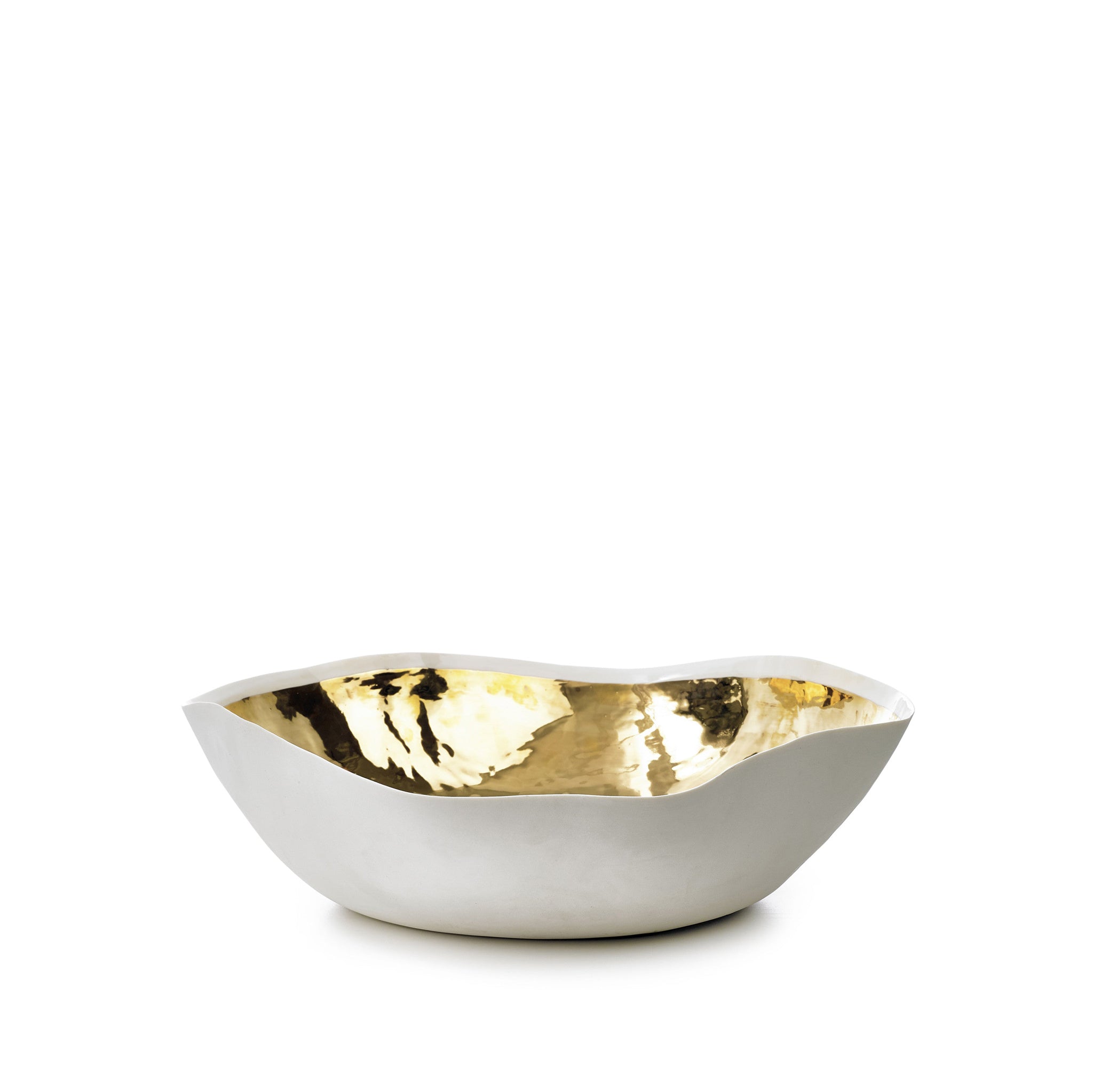 Handmade Extra Large Salad Bowl with Gold Glaze, 43cm