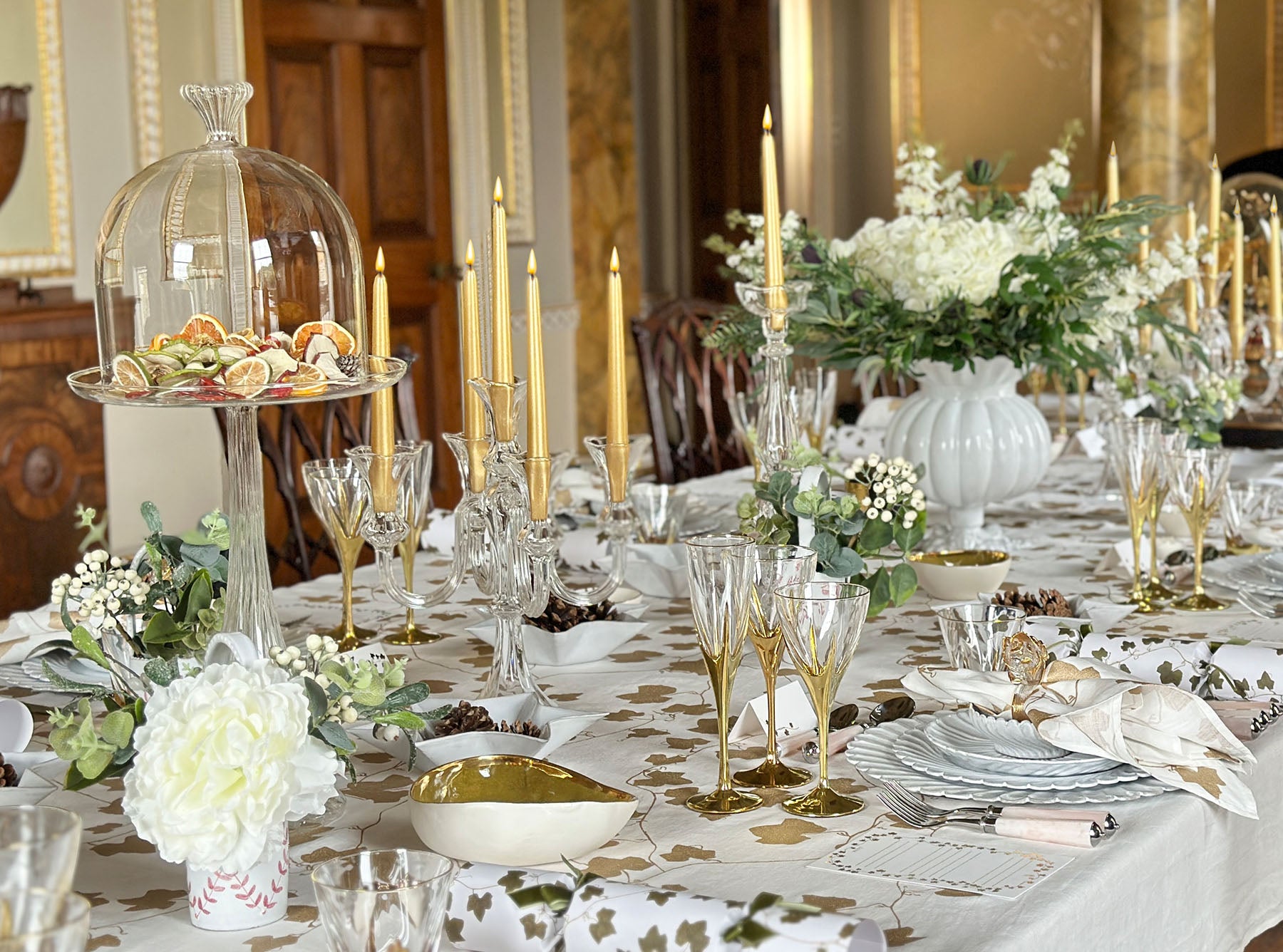 'Handmade Ceramic Pebble Bowl with Gold Glaze, 22cm