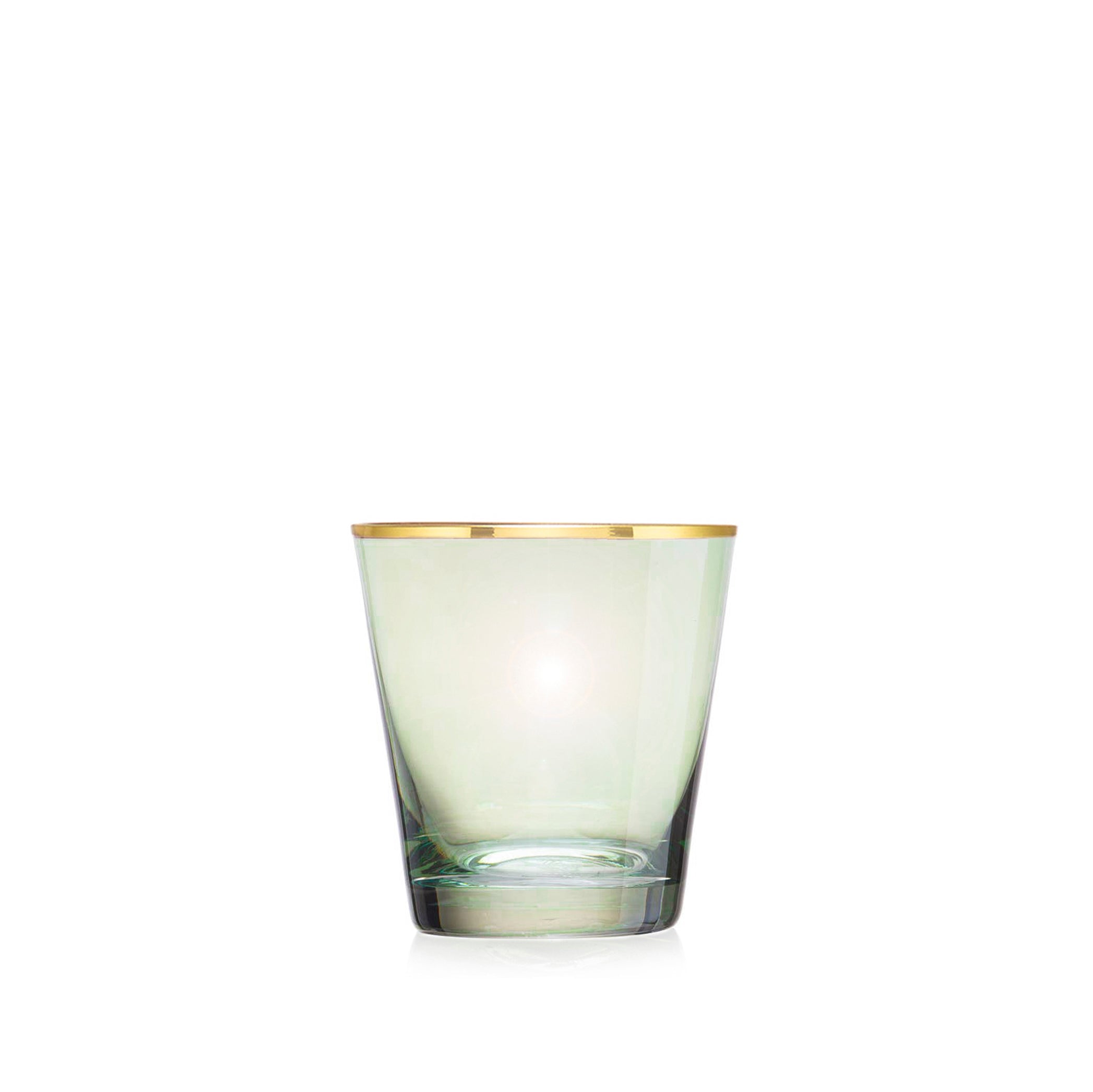 Handblown Italian Green Glass Tumbler, 9.5cm