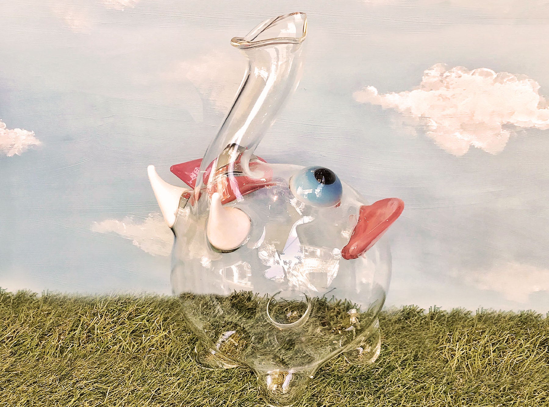 Handblown Glass Dumbo Decanter, 30cm