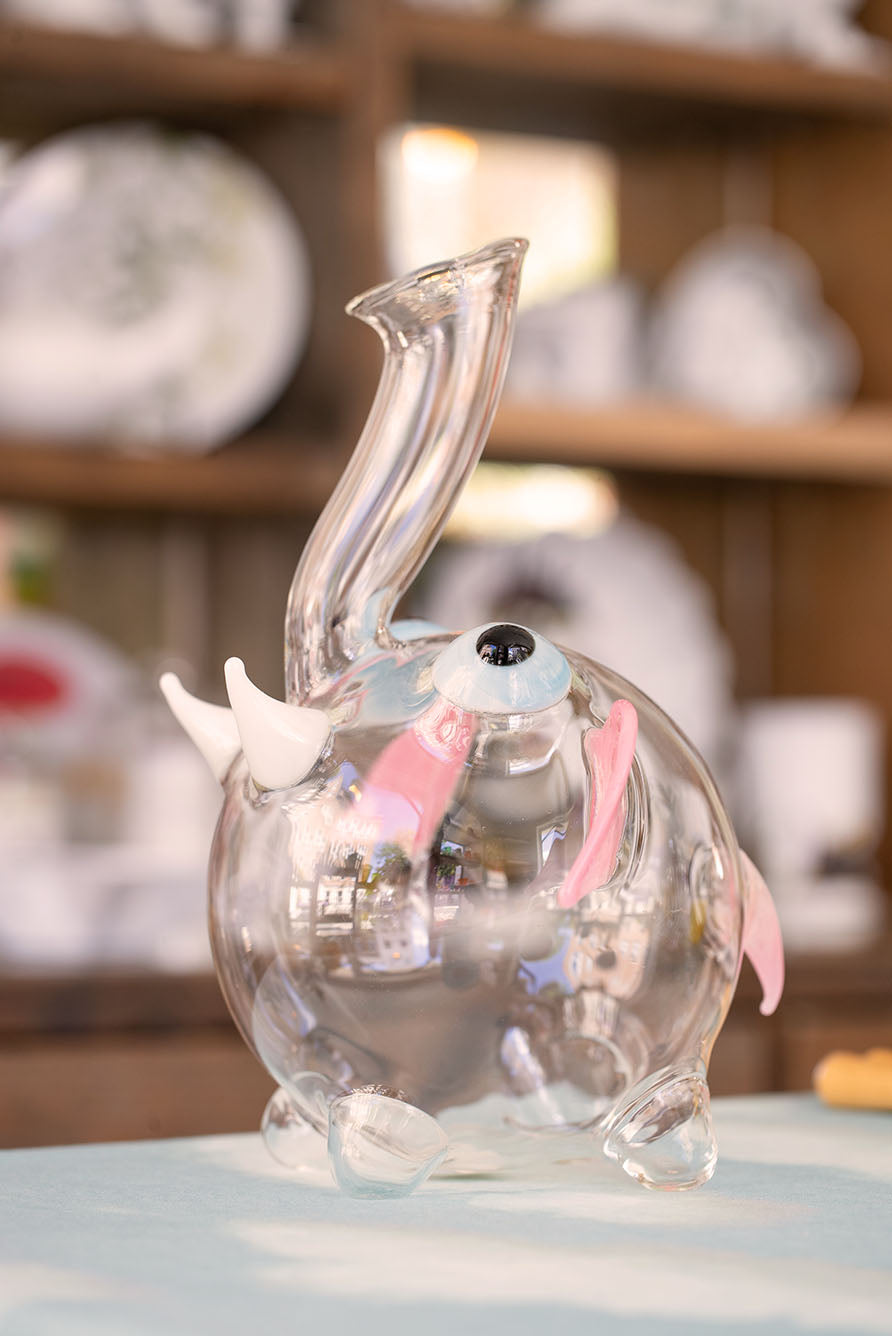 Handblown Glass Dumbo Decanter, 30cm