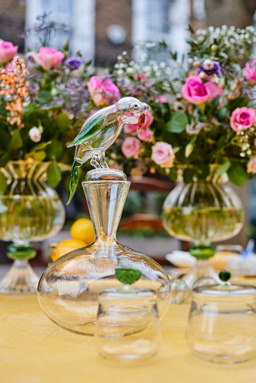 Handblown Glass Parrot Decanter, 33cm