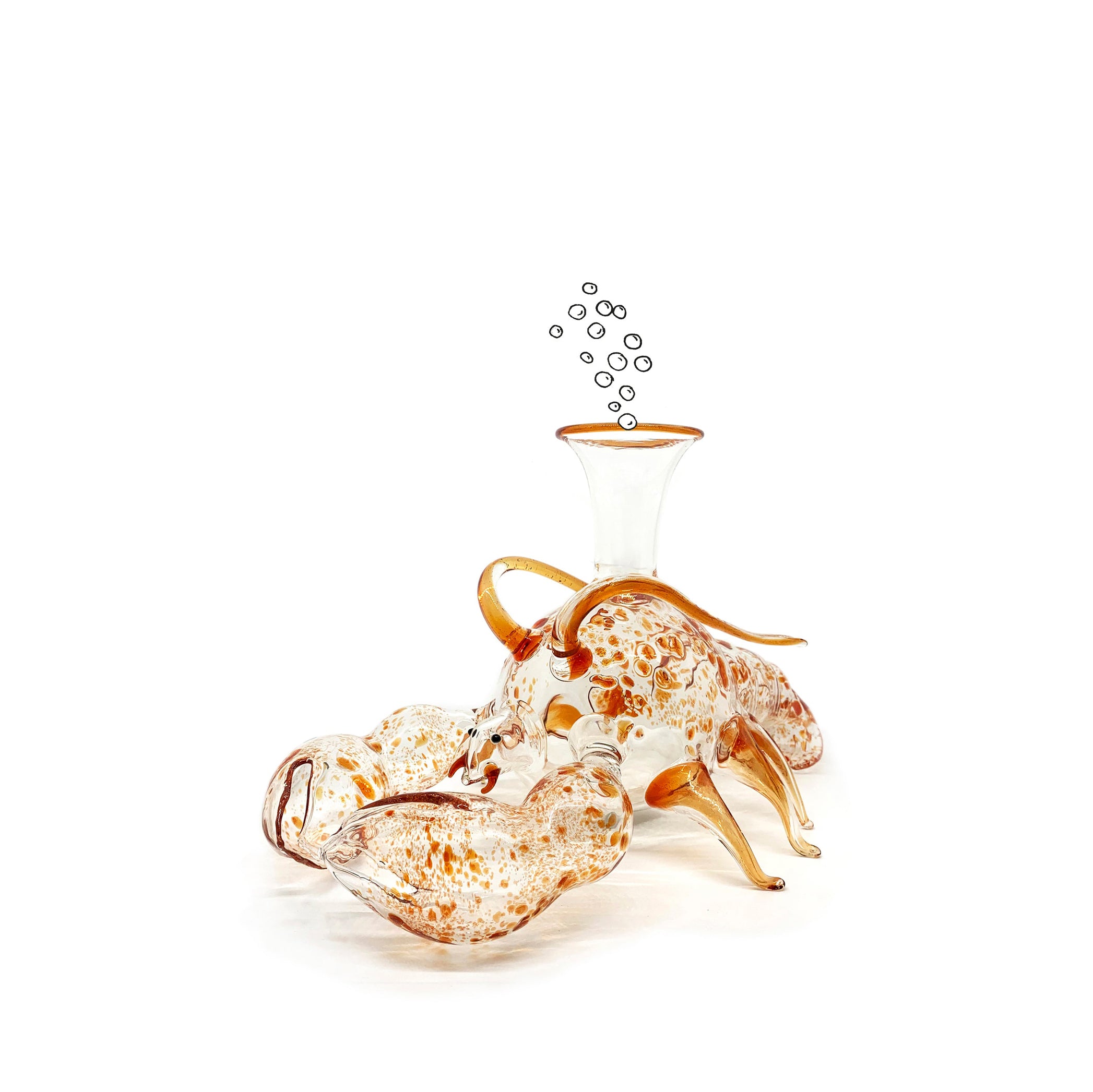 Handblown Glass Lobster Decanter, 21cm x 36cm