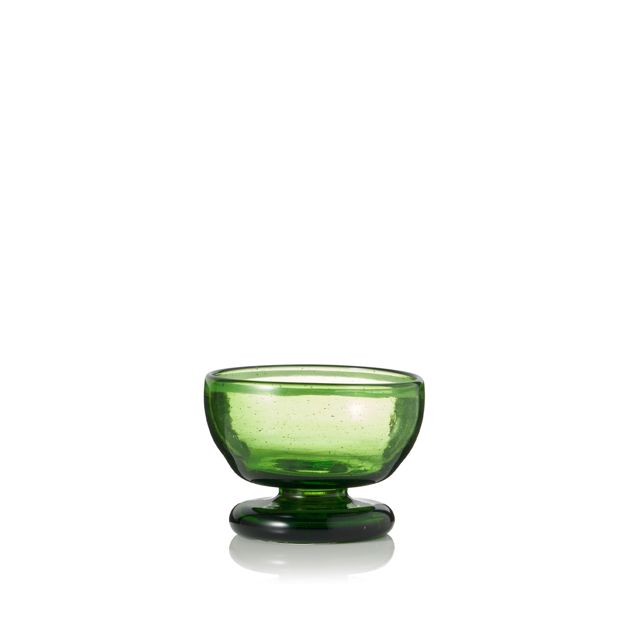 Handblown Small Glass Bowl In Olive Green, 10cm