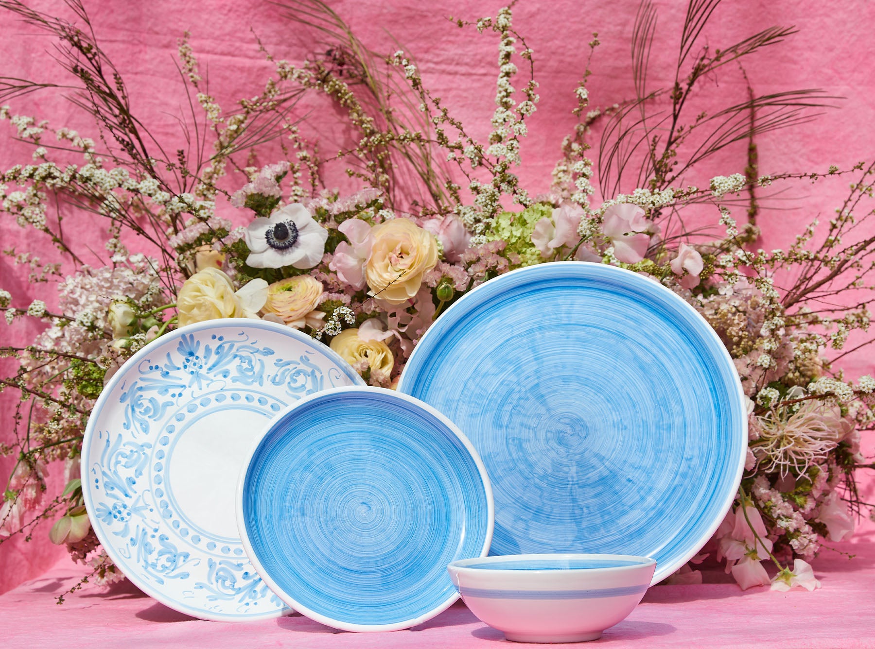 S&B 'Brushed' Ceramic Dinner Plate in Light Blue, 30cm