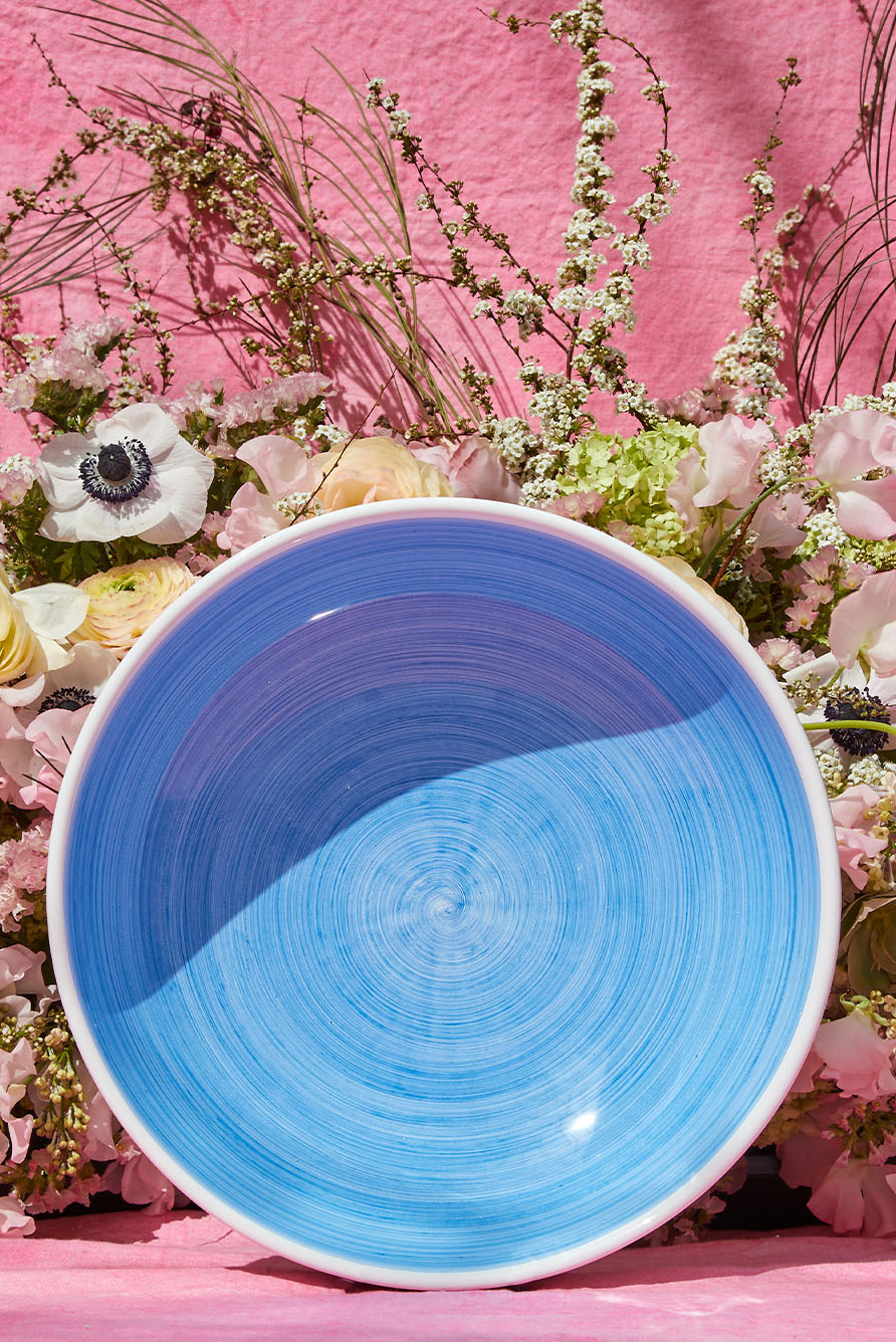 S&B 'Brushed' Ceramic Dinner Plate in Light Blue, 30cm