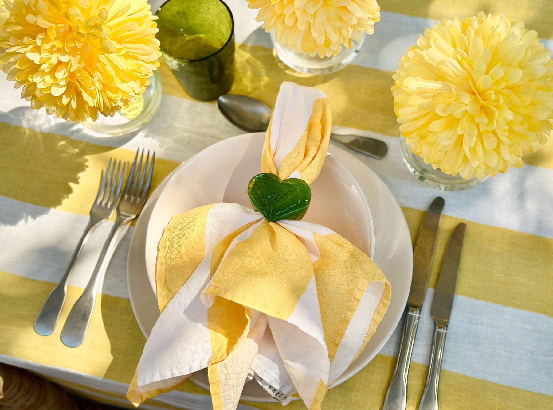 S&B Heart Avocado Green Resin Napkin Ring