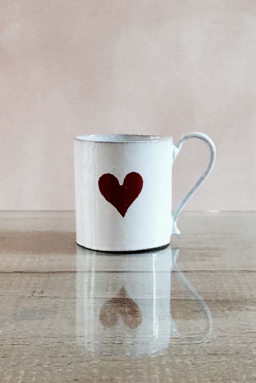 Heart Mug by Astier de Villatte, 10cm