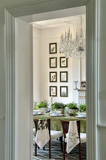 Set of Six 'Gastronomic' Herb Linen Napkins, 50x50cm