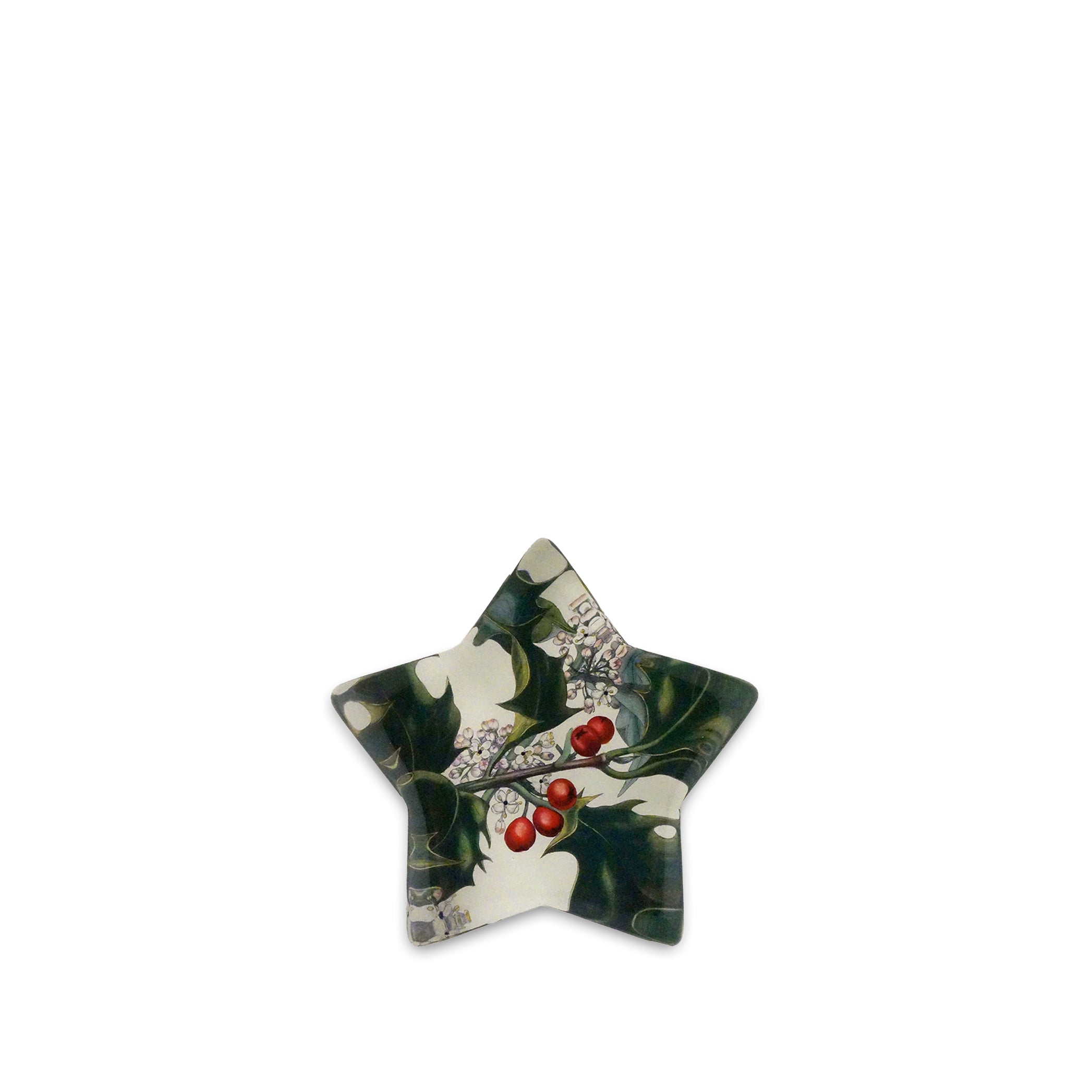 John Derian Holly Star Charm Paperweight, 11cm