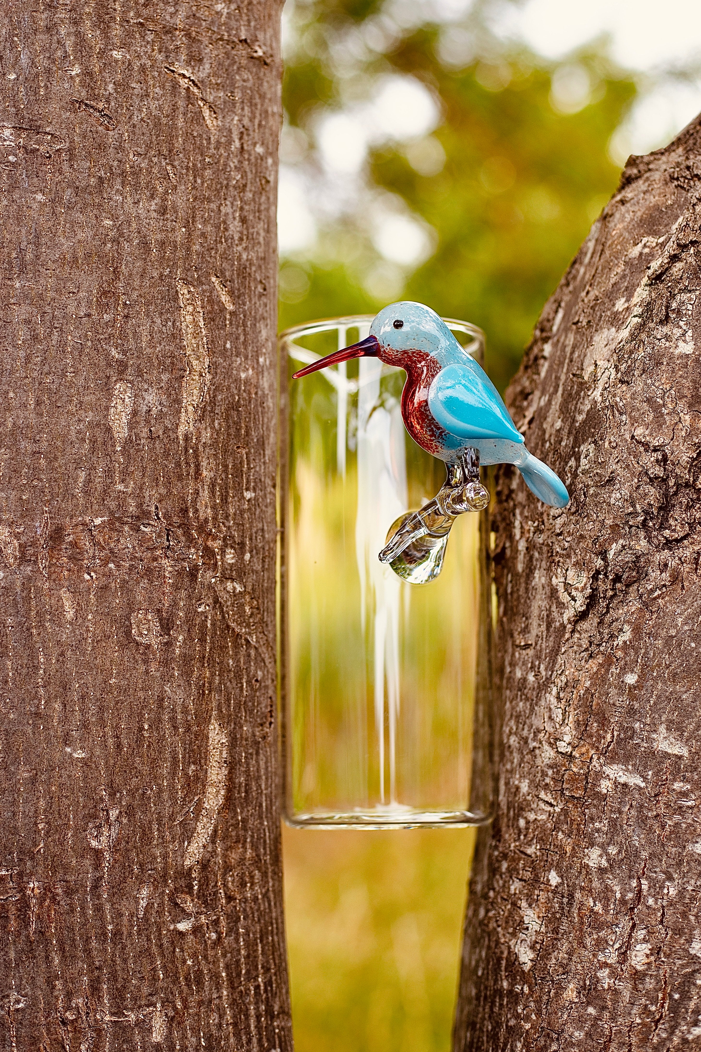 Handblown Glass Hummingbird Carafe, 22cm