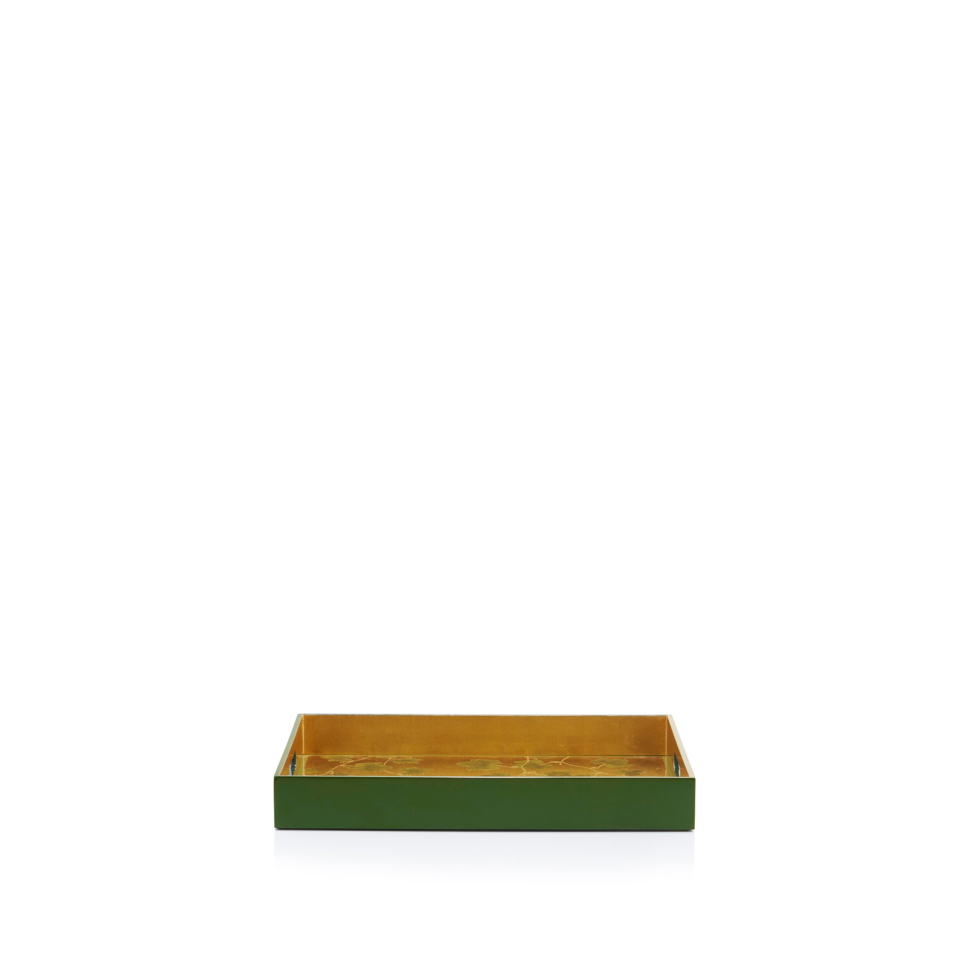 Gold Leaf 'Ivy' Rectangular Lacquered Tray, 40 x 35cm