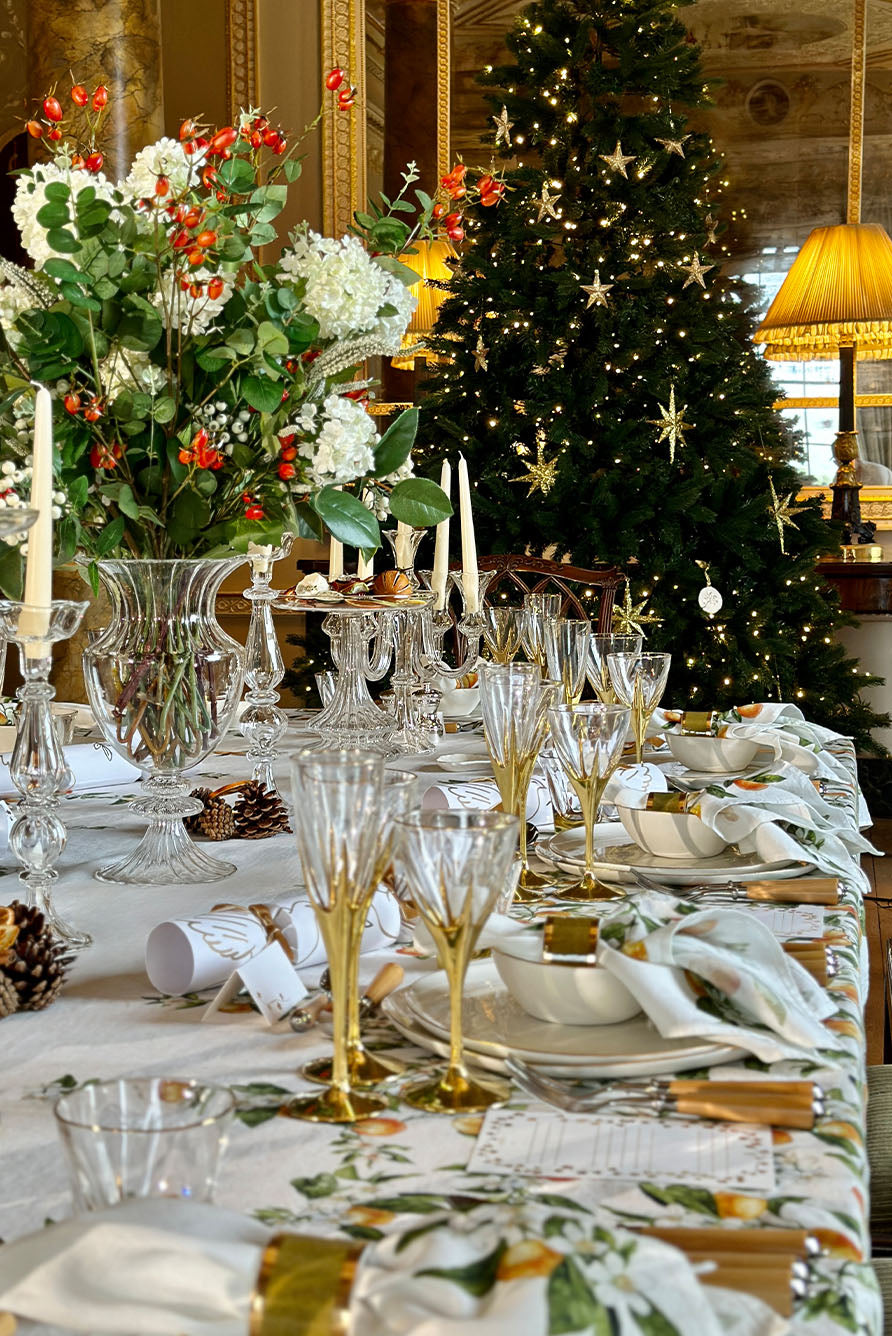 'Ivy' Table Menu in Gold, Set of 12