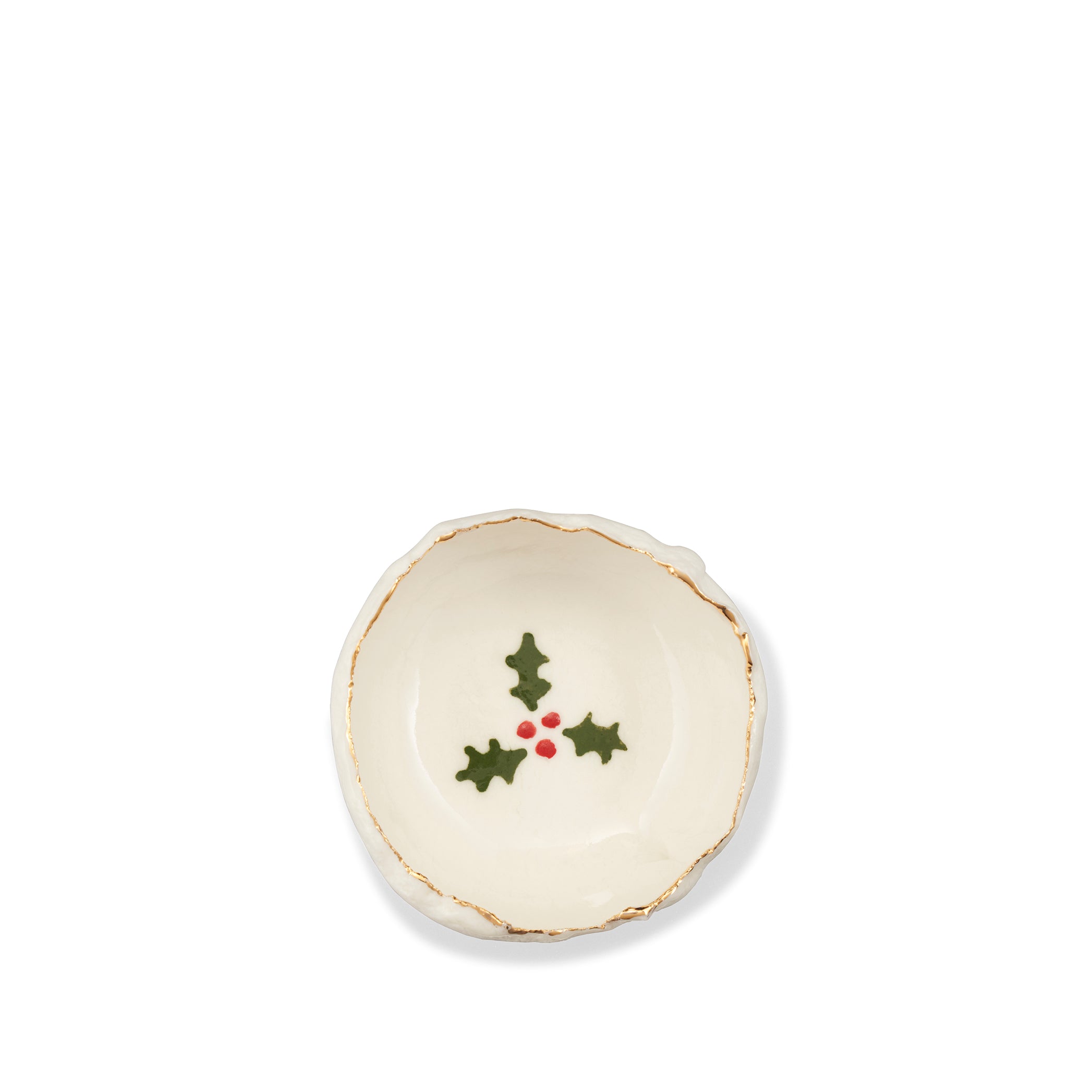 HB Jagged Bowl with Holly, 7cm