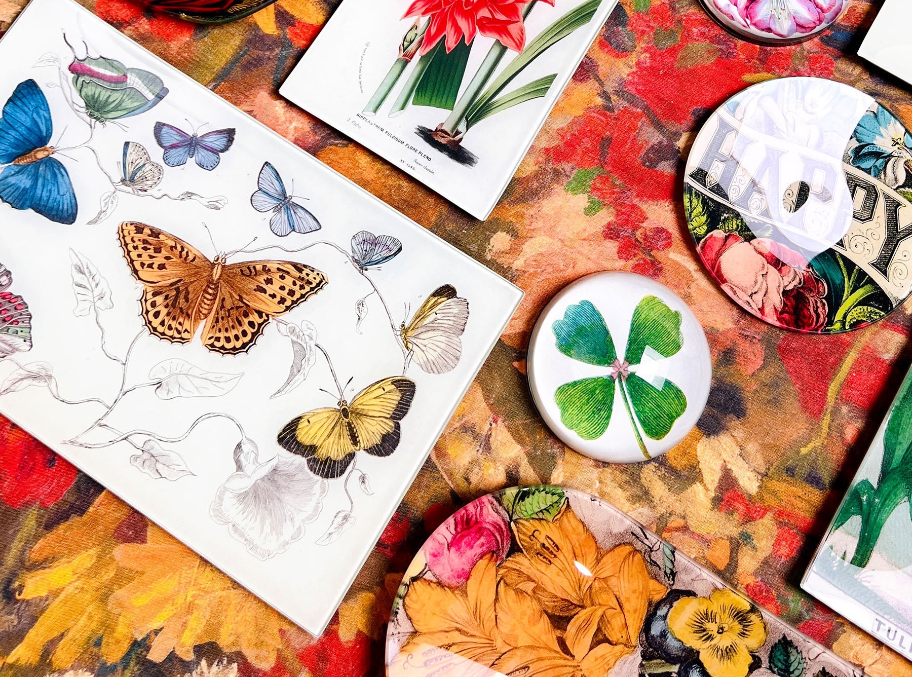 John Derian 'Butterflies' Rectangular Tray, 18 x 29cm