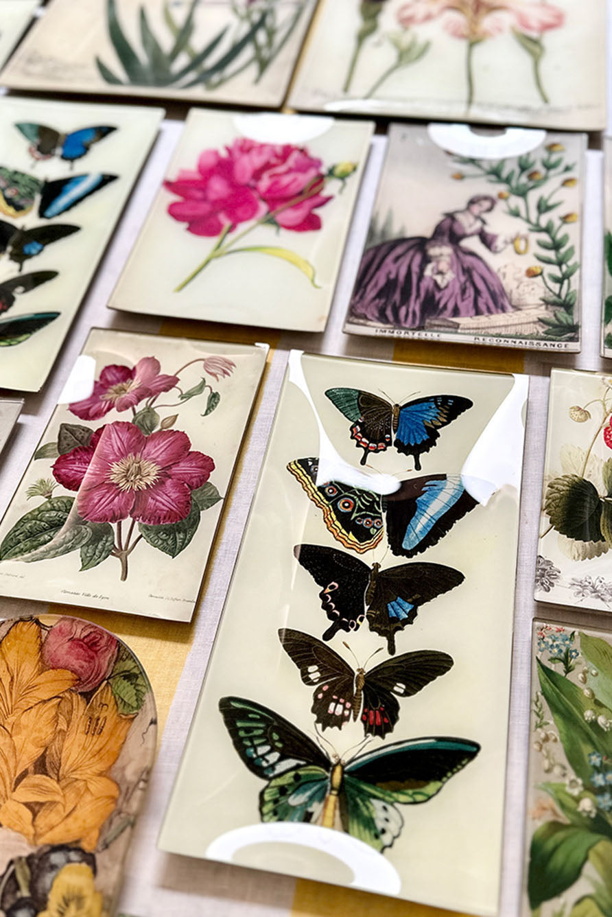 John Derian 'Butterflies' Rectangular Tray, 18 x 29cm