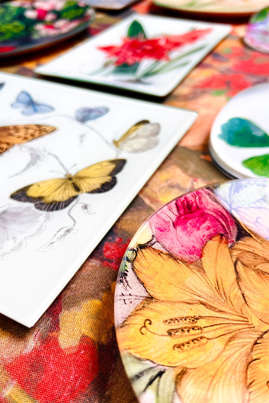 John Derian 'Butterflies' Rectangular Tray, 18 x 29cm