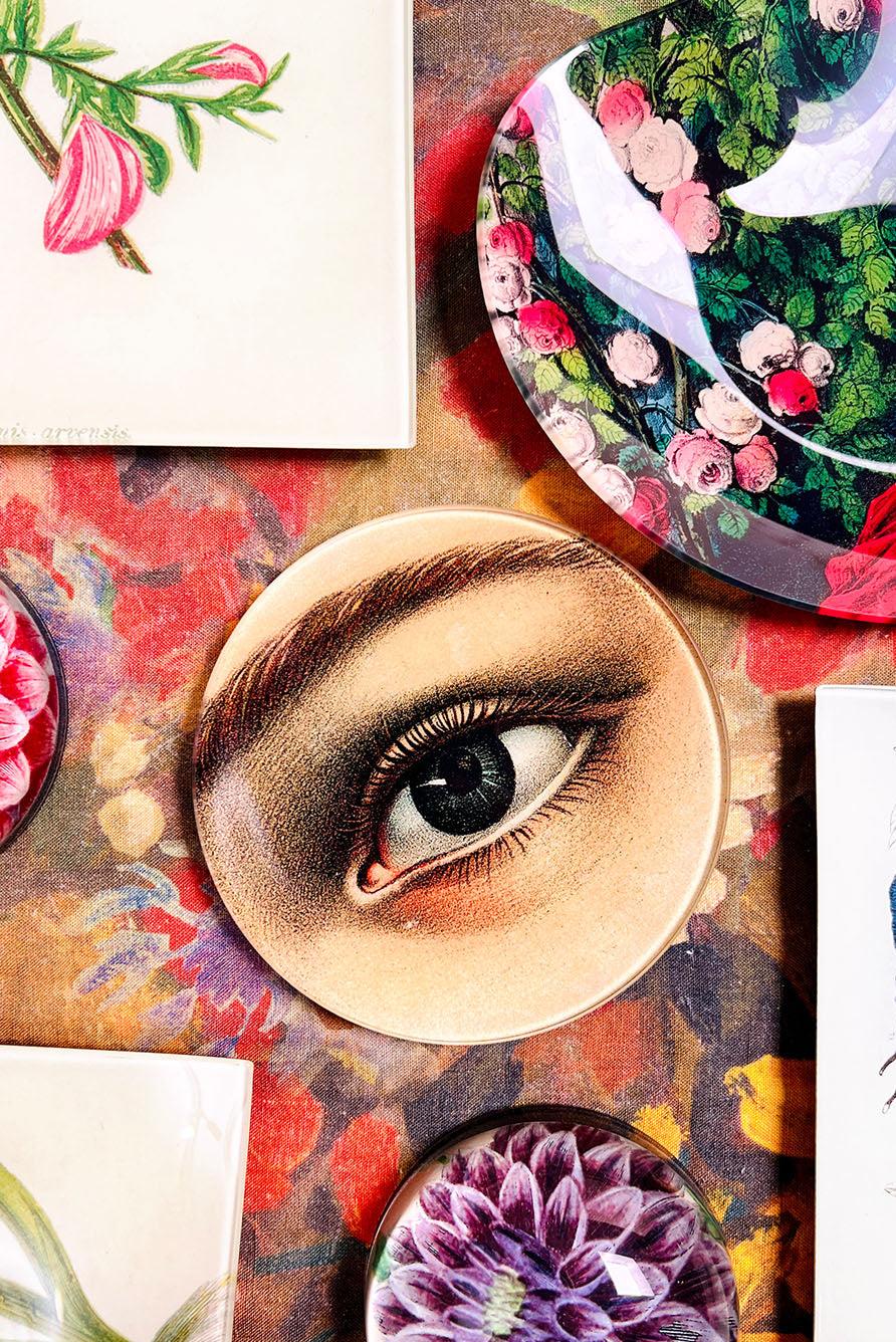 John Derian 'Hippeastrum Orange' Rectangular Tray, 13 x 20cm